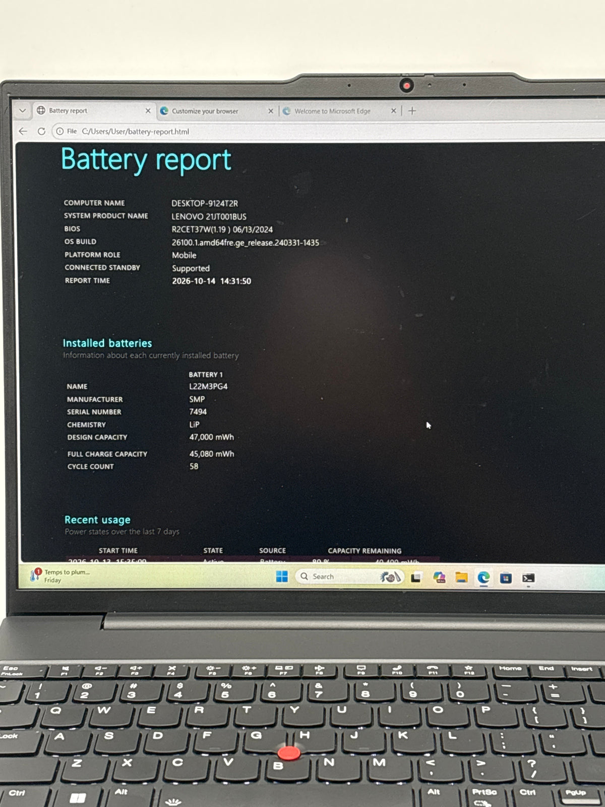 Lenovo ThinkPad E16 Gen 1 Ryzen 5 7530U 16GB RAM 256GB SSD - Used
