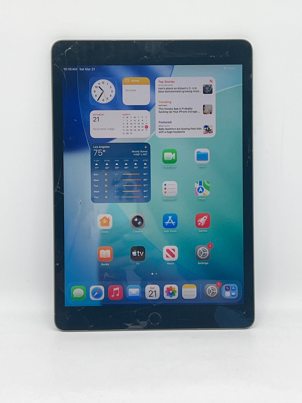 Apple iPad 9th Gen MK2K3LL/A 64GB Wi Fi - Cracked Screen