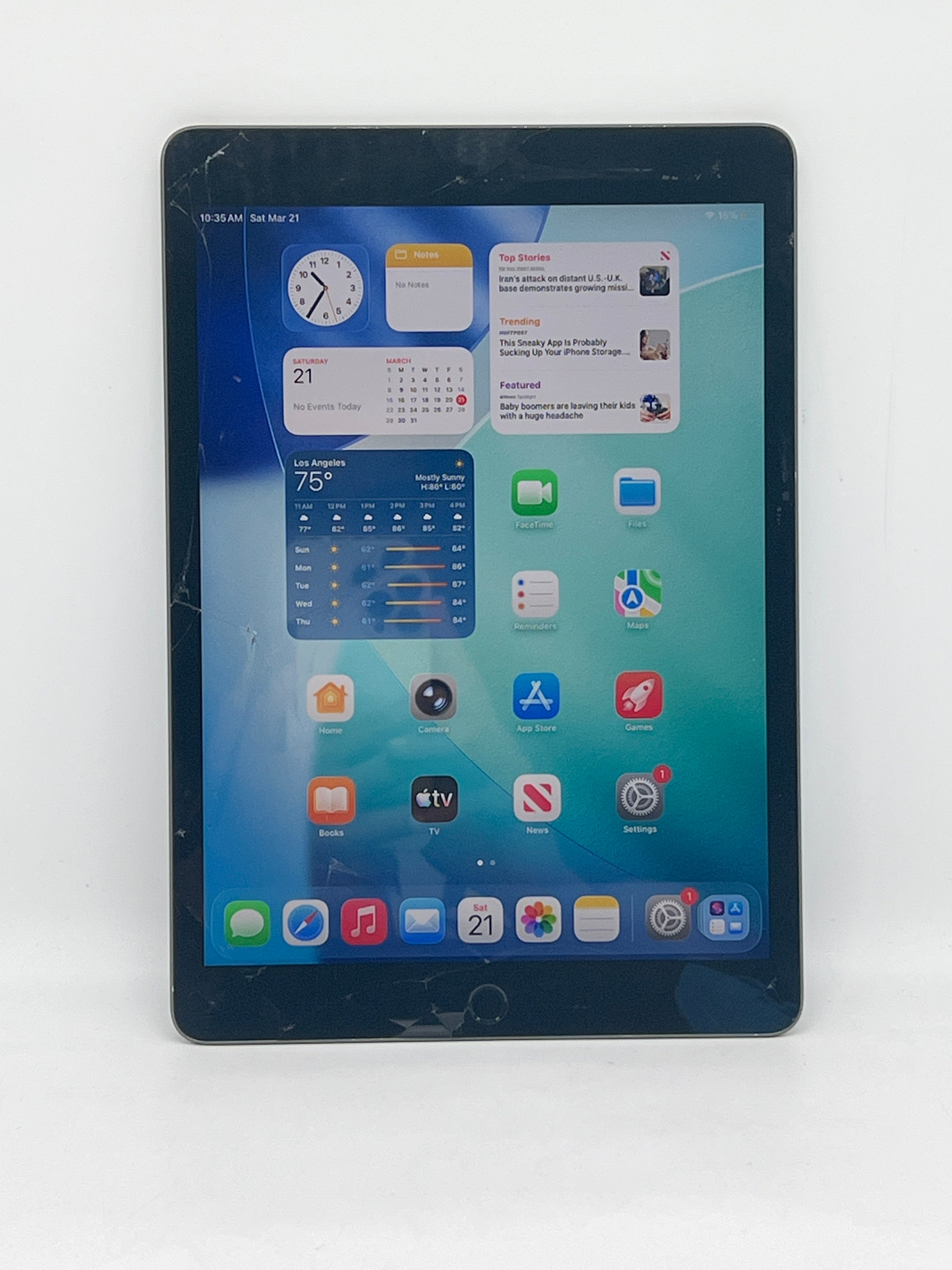Apple iPad 9th Gen MK2K3LL/A 64GB Wi Fi - Cracked Screen