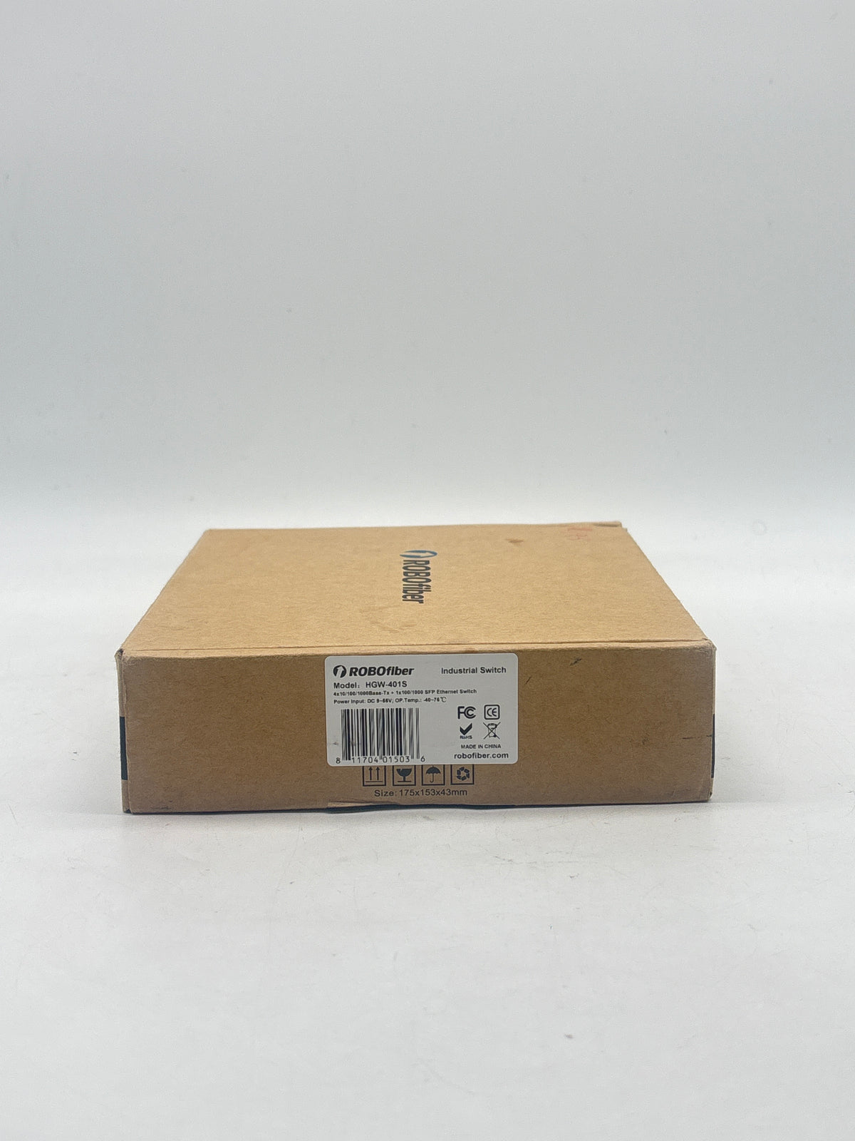 ROBOfiber HGW-401S Industrial Gigabit Ethernet Switch 4-Port RJ45 + SFP - New