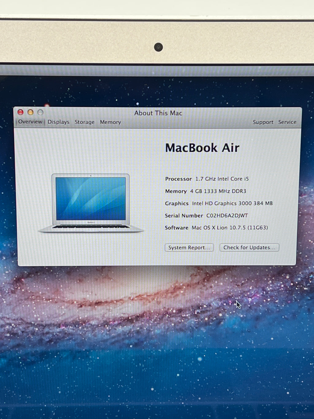 Apple MacBook Air 13" A1369 Core i5 4GB RAM 128GB SSD Silver