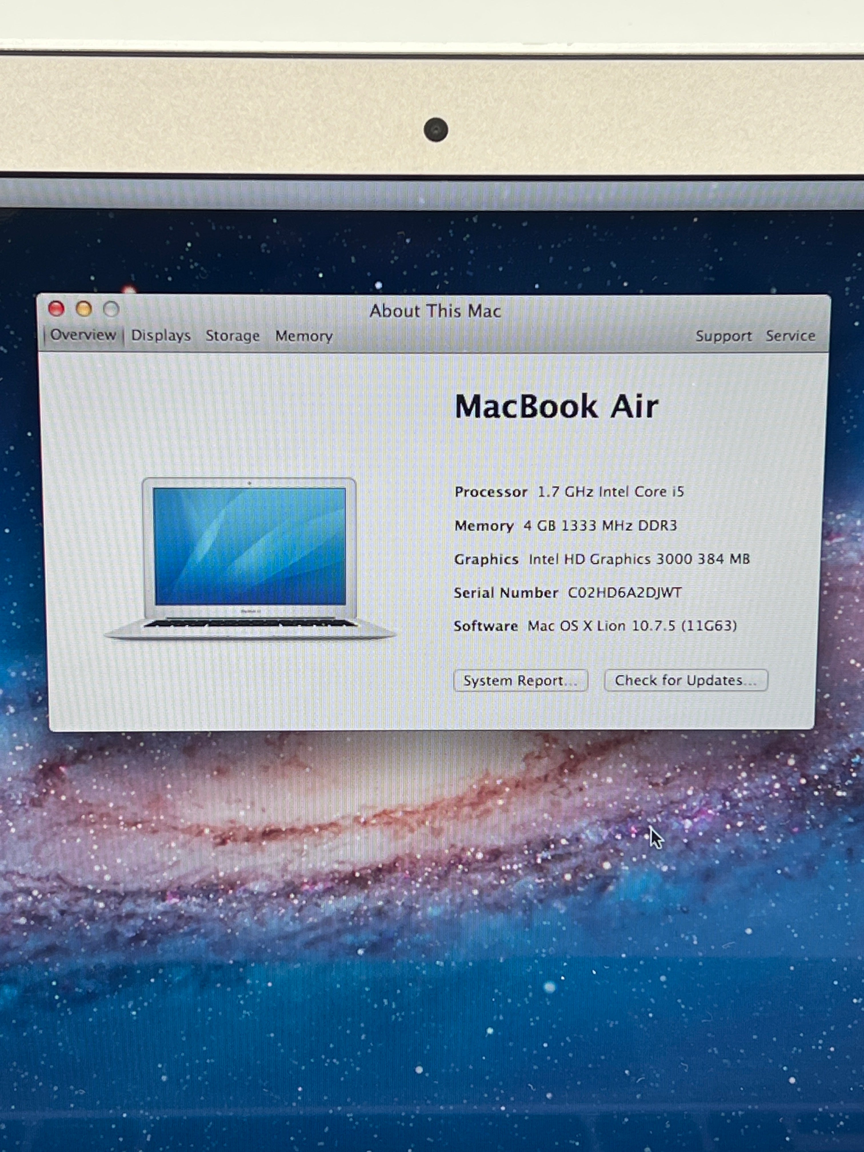 Apple MacBook Air 13" A1369 Core i5 4GB RAM 128GB SSD Silver
