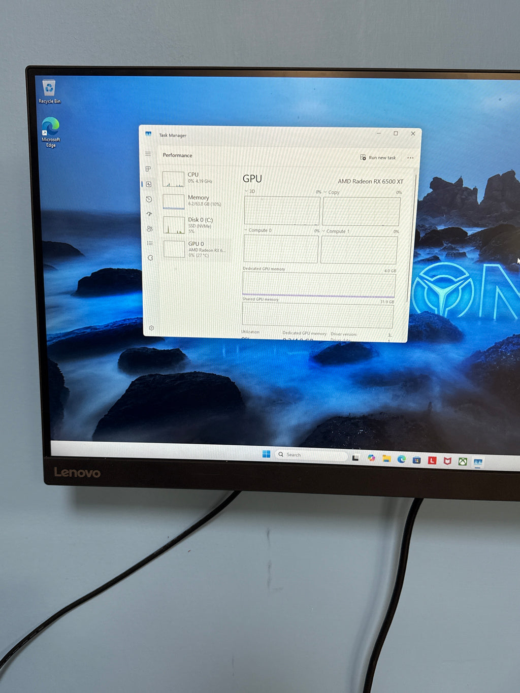Lenovo Legion PC Ryzen 5 5600G 64GB RAM 512GB SSD RX 6500XT