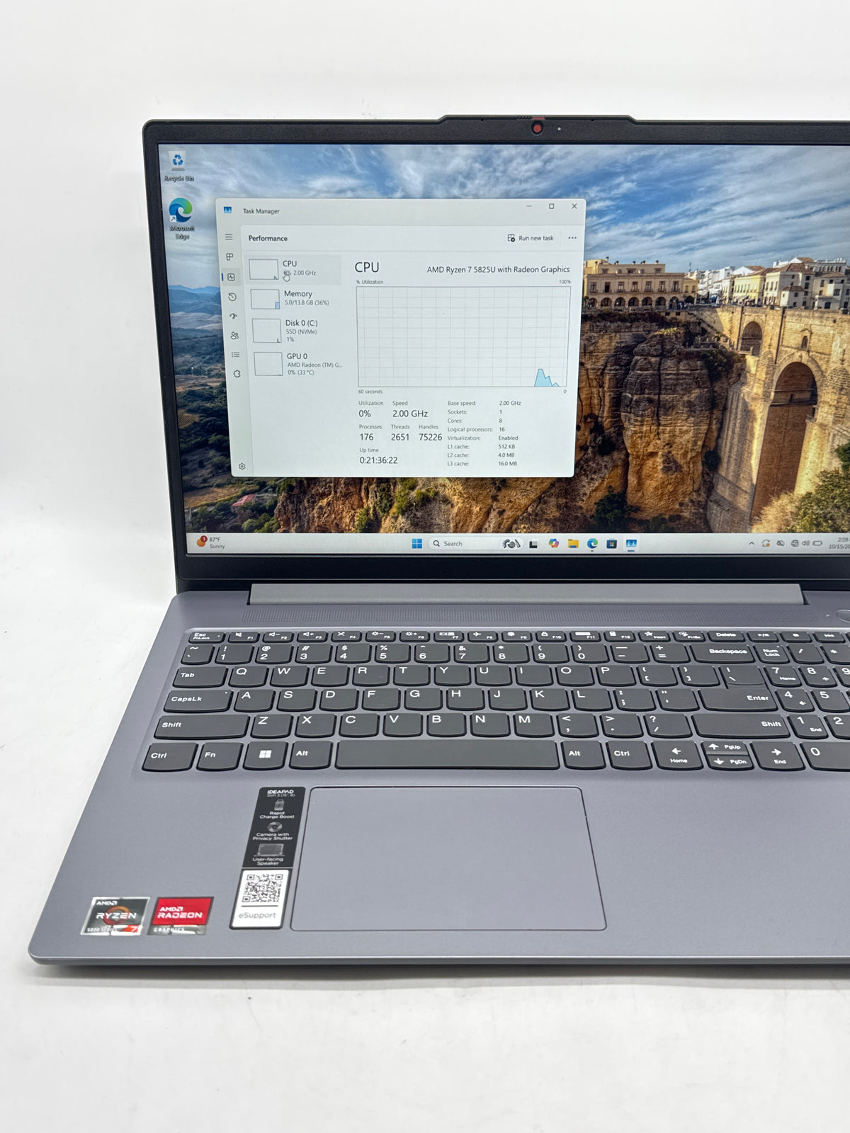 Lenovo IdeaPad Slim 3 15ABR8 Ryzen 7 5825U 16GB RAM 512GB SSD Gray - Used