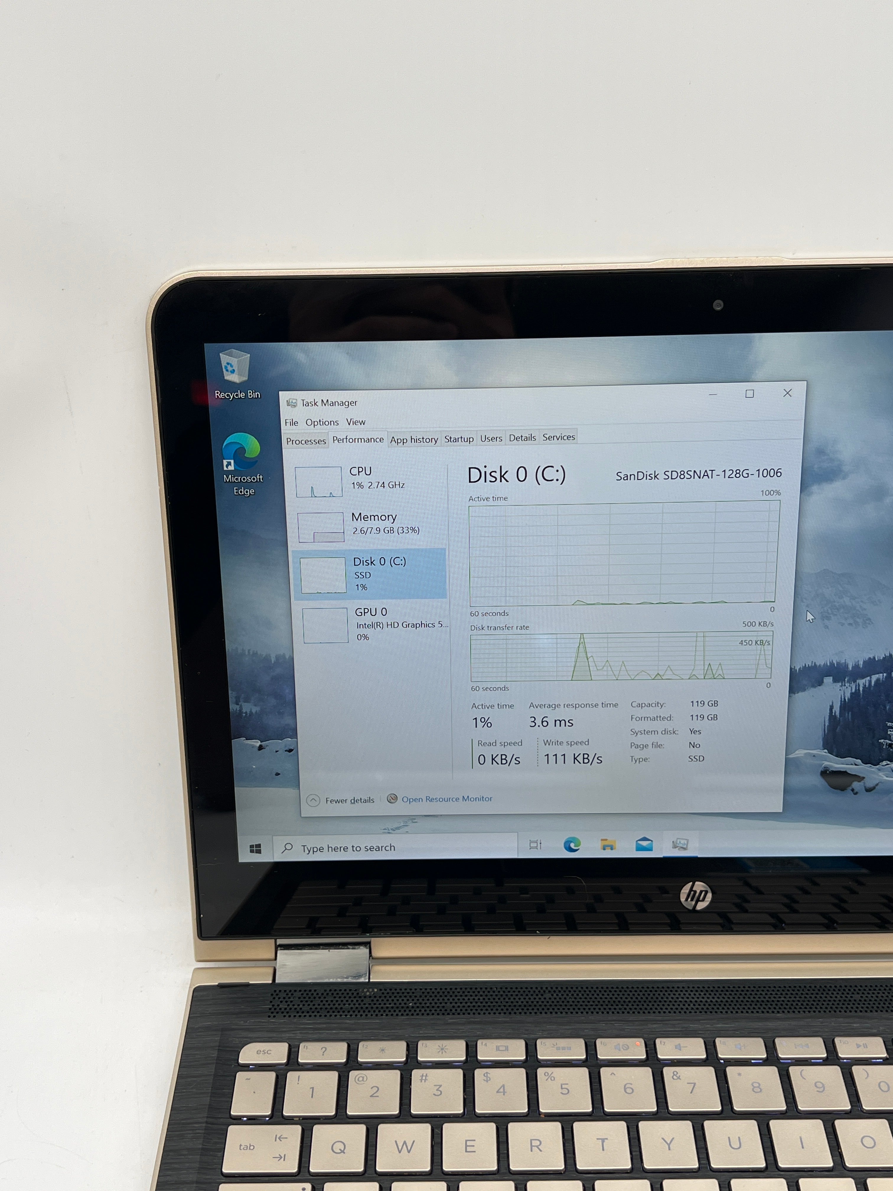 HP Pavilion x360 M3-U003DX 15.6" Intel i5-6200U 8GB RAM 128GB SSD Gold - Used
