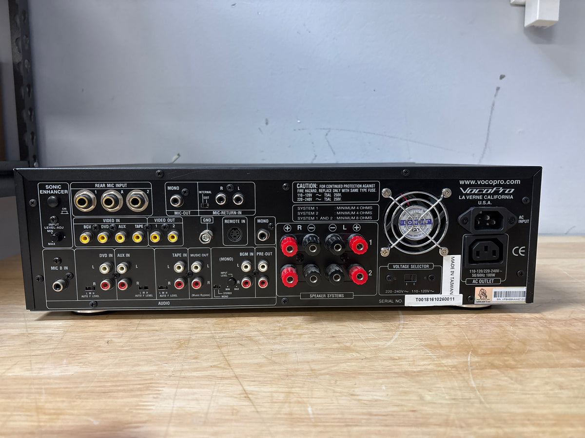 VocoPro DA-9800RV 24-Bit DSP Reverb Karaoke Mixing Amplifier Black - Used