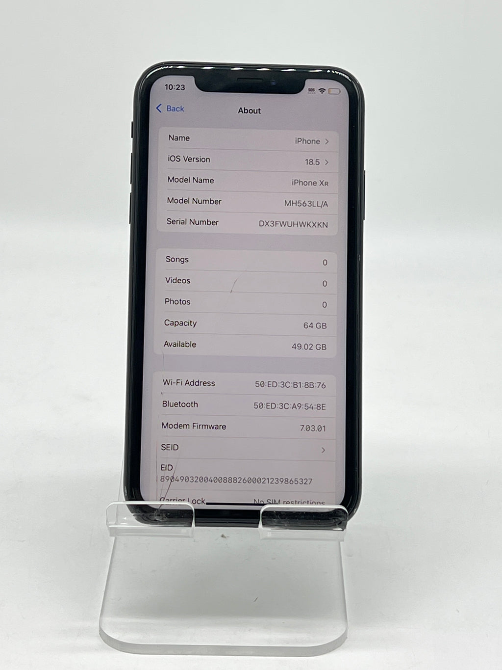 Apple iPhone XR 64GB Unlocked - For Parts (Cracked Back And Screen)