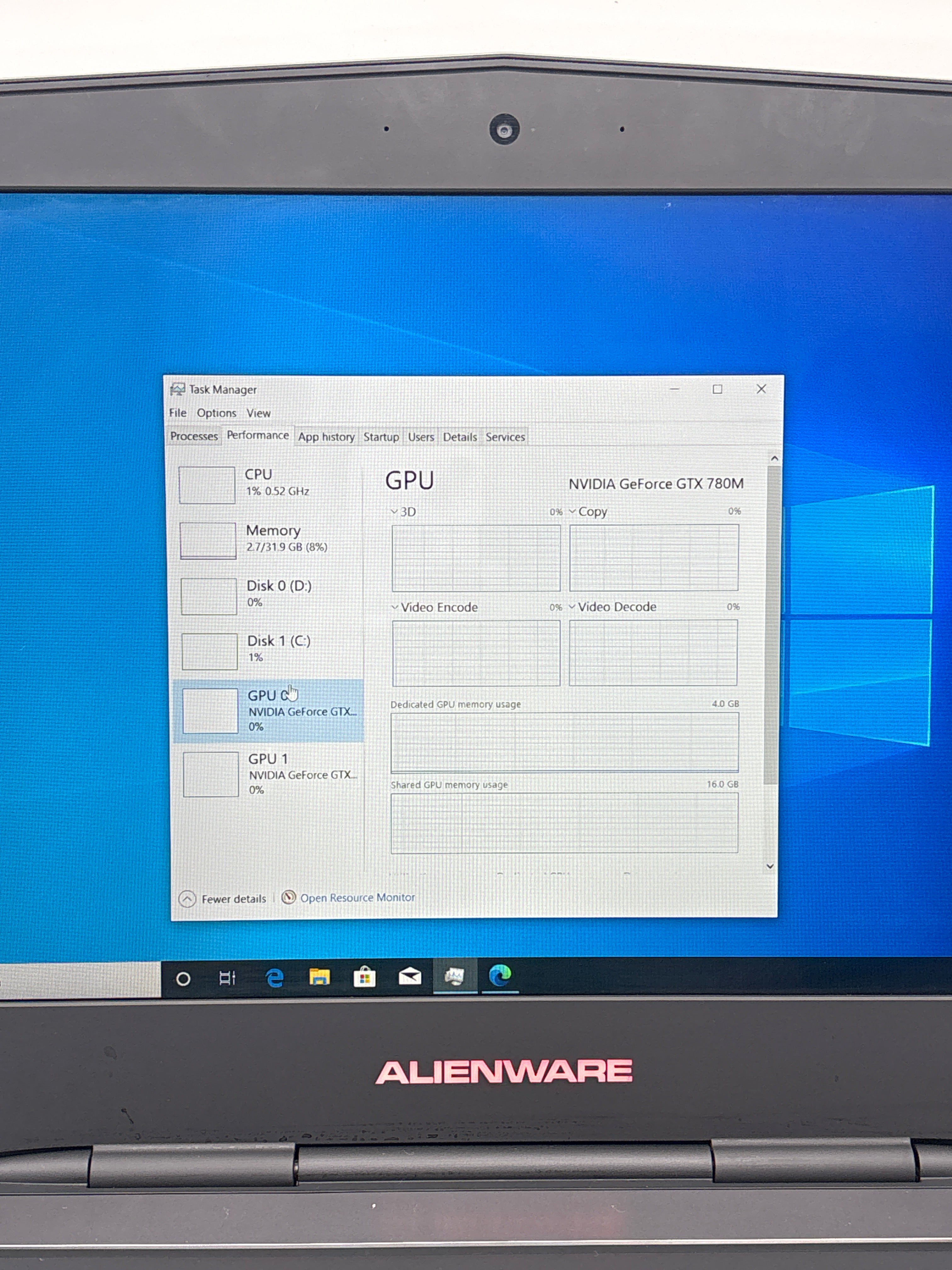 Alienware 18 i7-4930MX 32GB RAM 512GB SSD + 750GB HDD Dual GTX 780M - Used