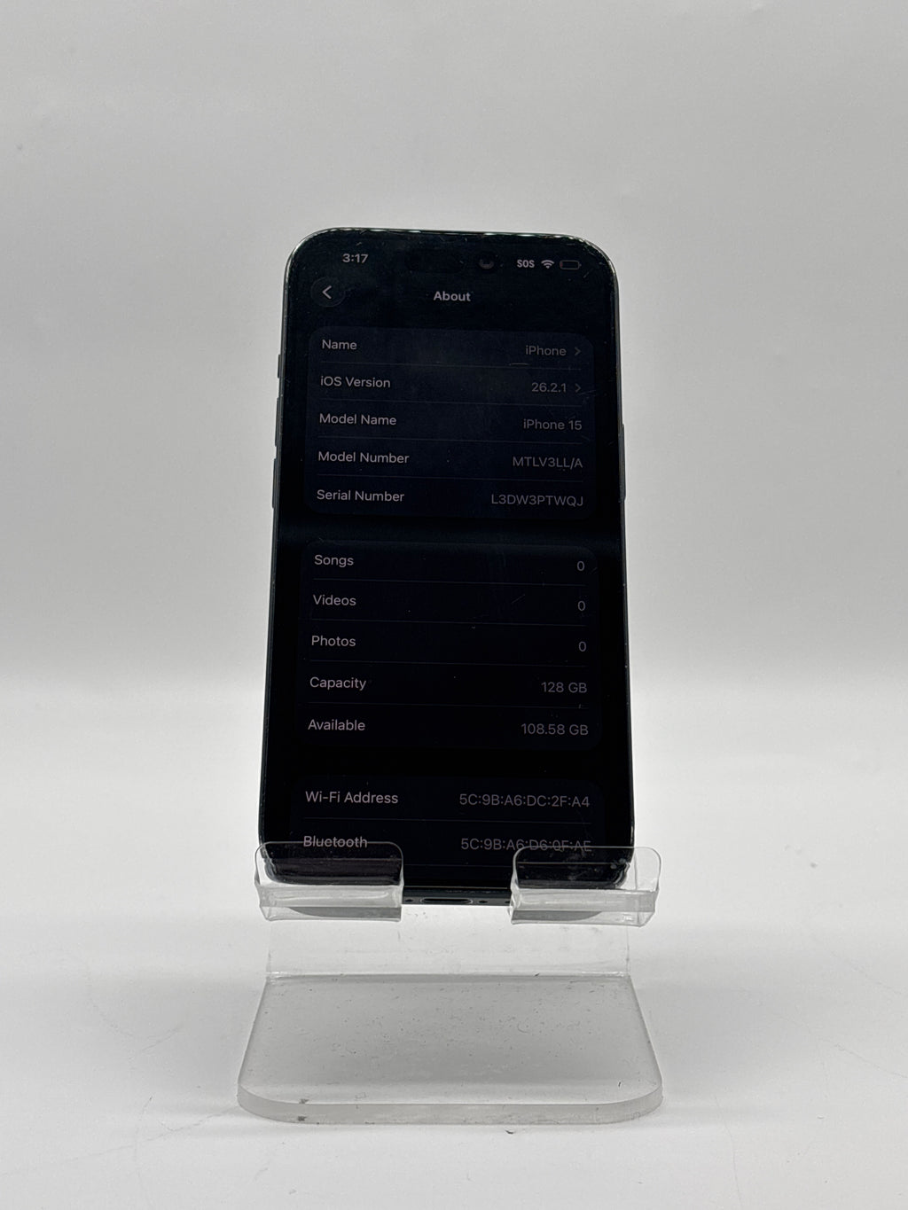 T-Mobile Apple iPhone 15 128GB Black A2846 For Parts