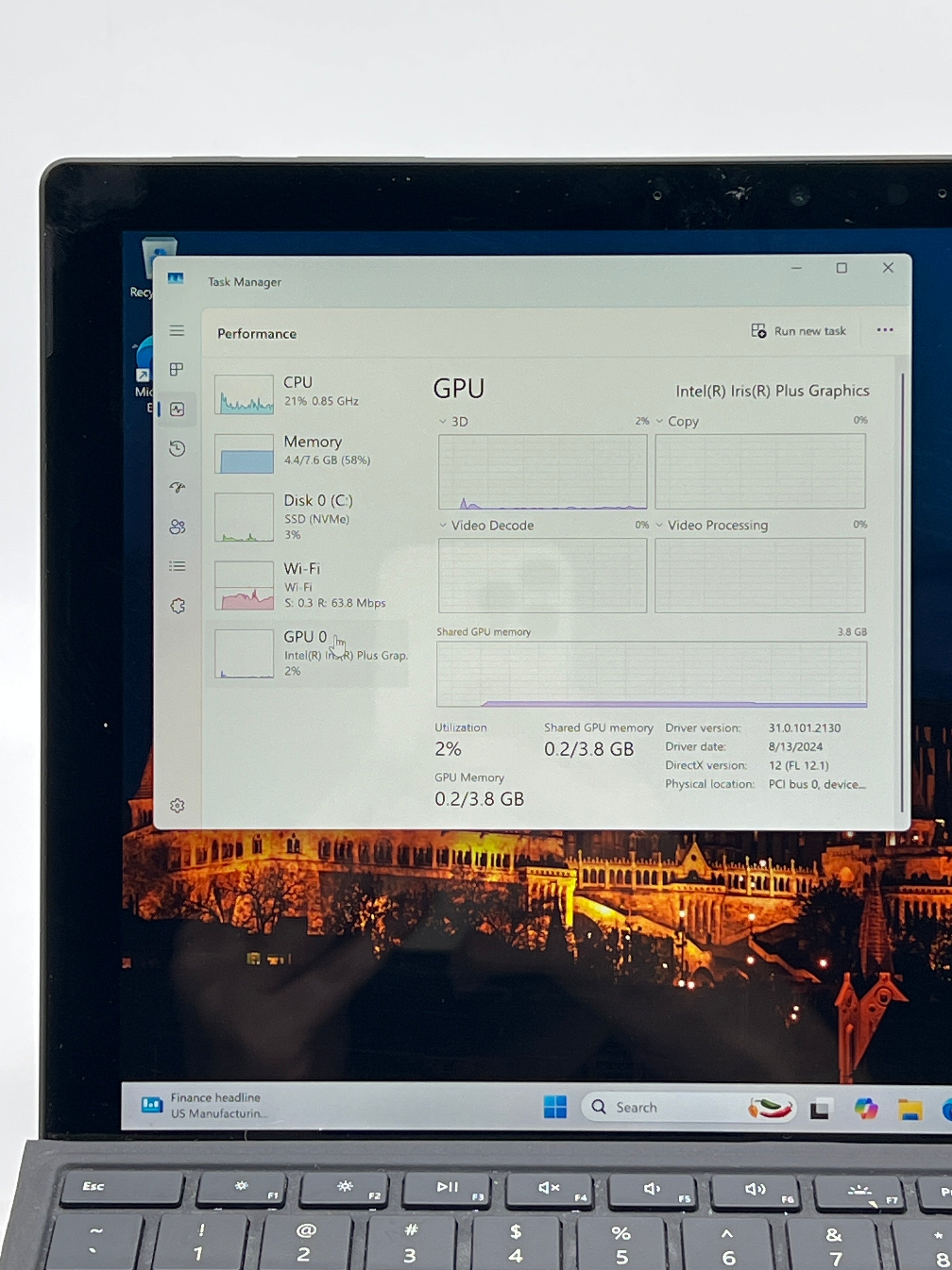 Microsoft Surface Pro 7 Model 1866 12.3 inch Intel Core i5 8gb RAM 256GB SSD - Black