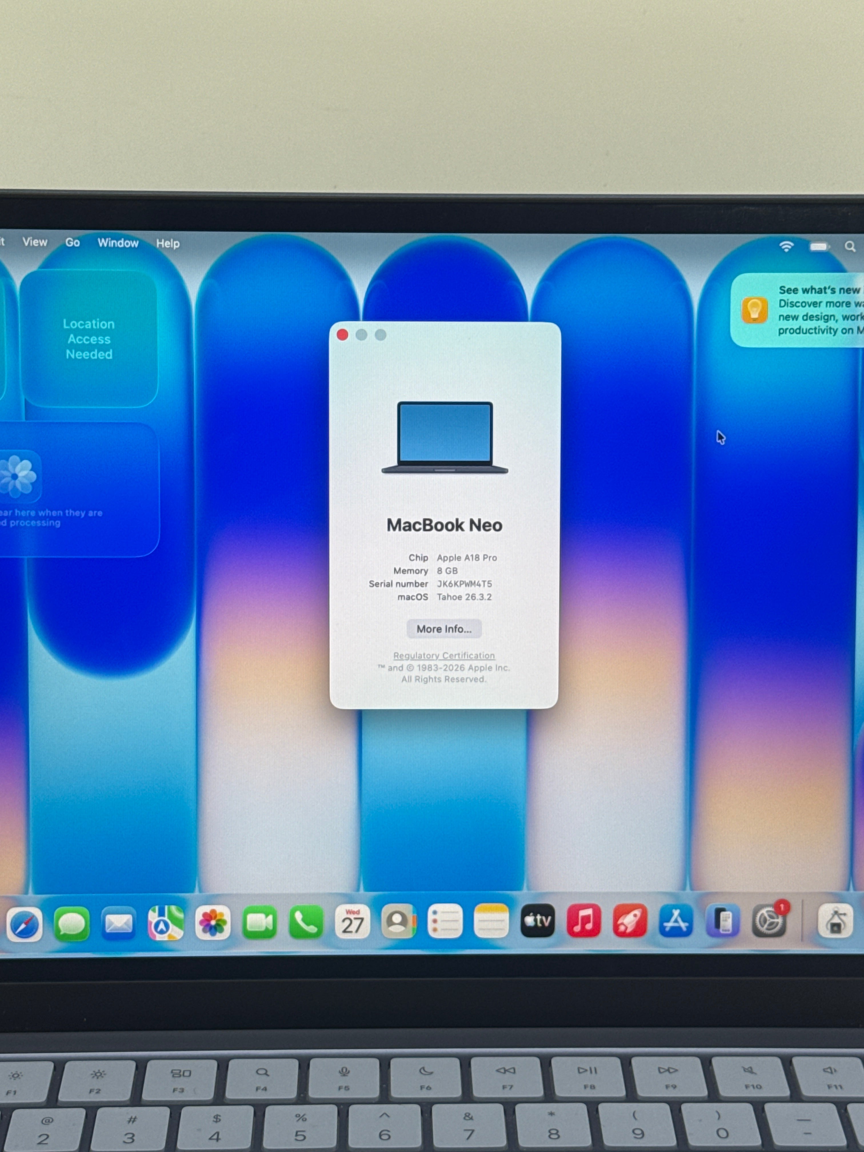 Apple MacBook Neo 13" A18 Pro 8GB RAM 256GB SSD - Used with Box