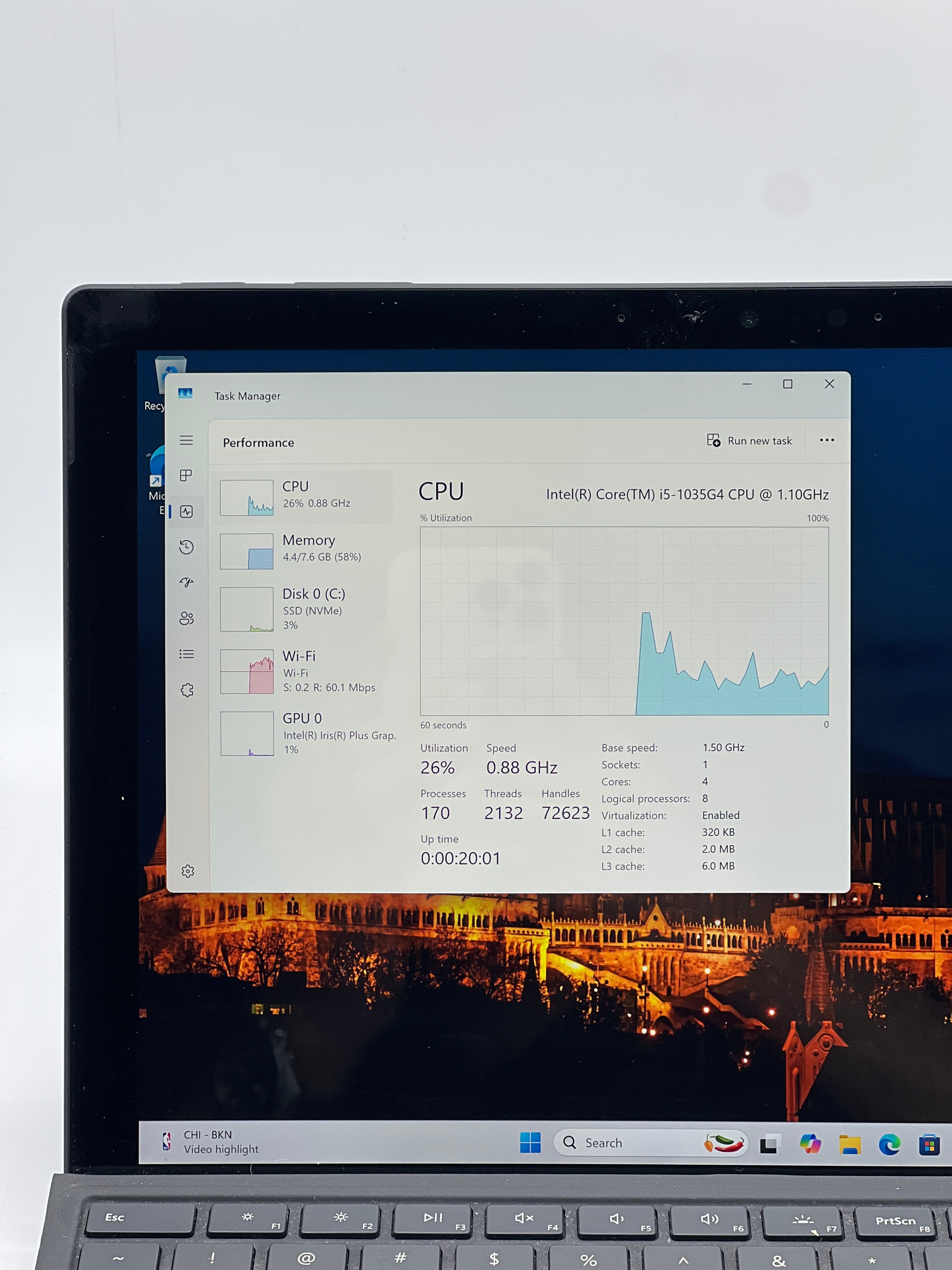 Microsoft Surface Pro 7 Model 1866 12.3 inch Intel Core i5 8gb RAM 256GB SSD - Black