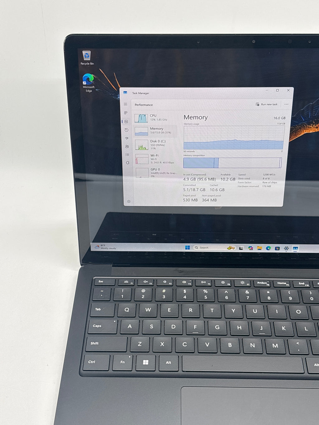 Microsoft Surface Laptop 5 1951 i5-1245U 16GB RAM 256GB SSD
