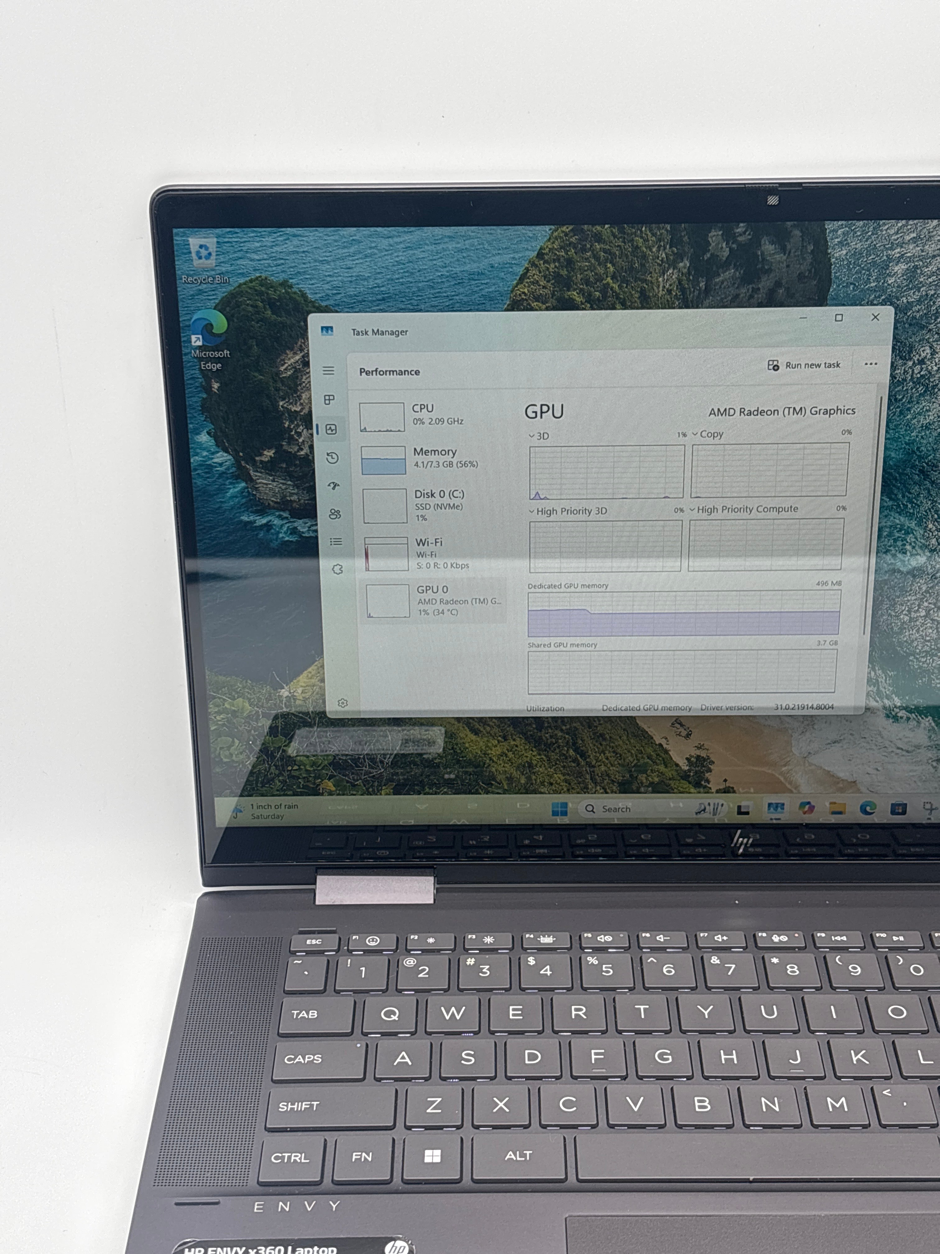 HP ENVY 15-fh0013dx Ryzen 5 7530U 8GB RAM 256GB SSD - For Parts (Damaged Ports)