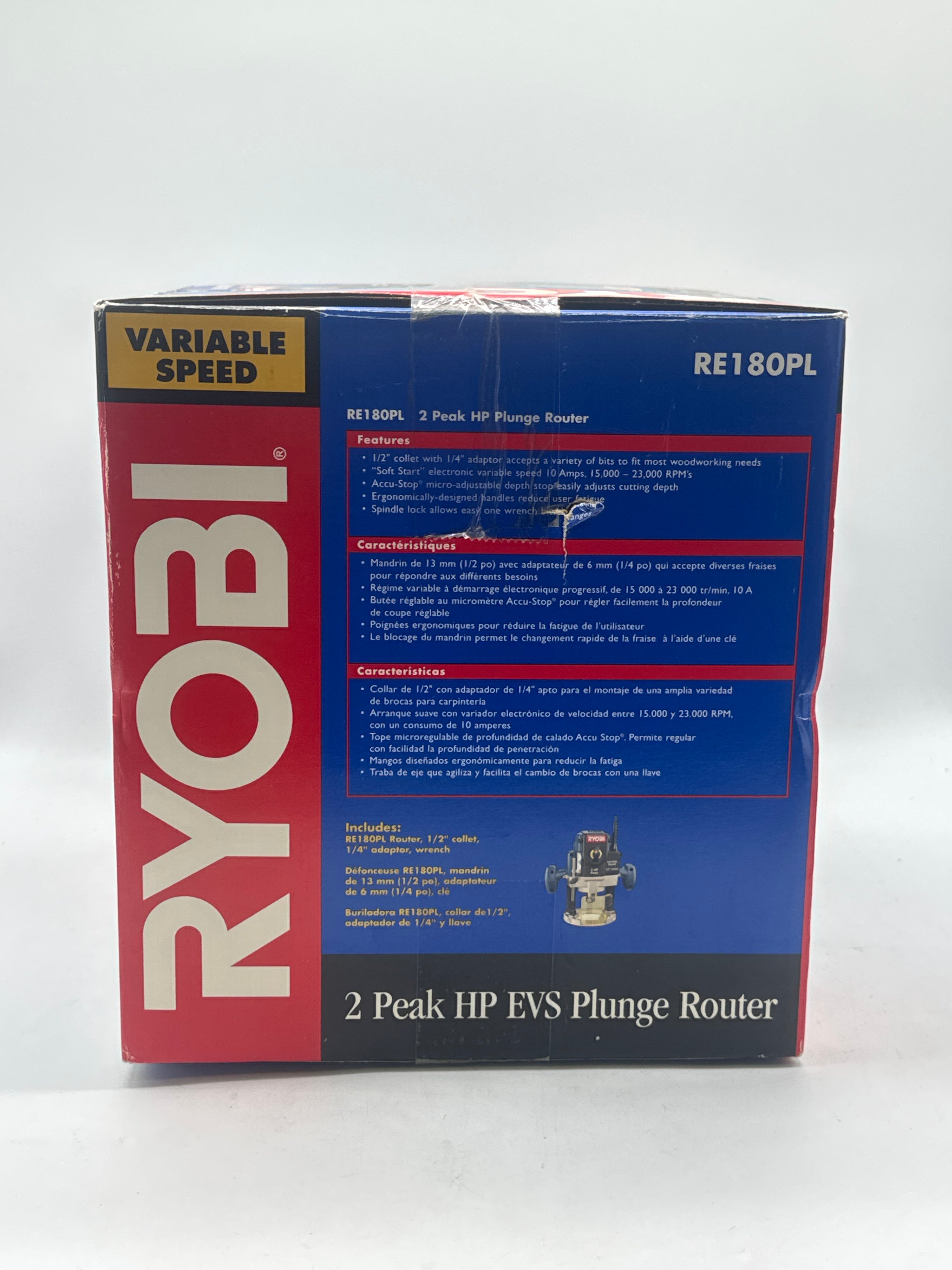 Ryobi RE180PL 2 Peak HP Plunge Router New In Box