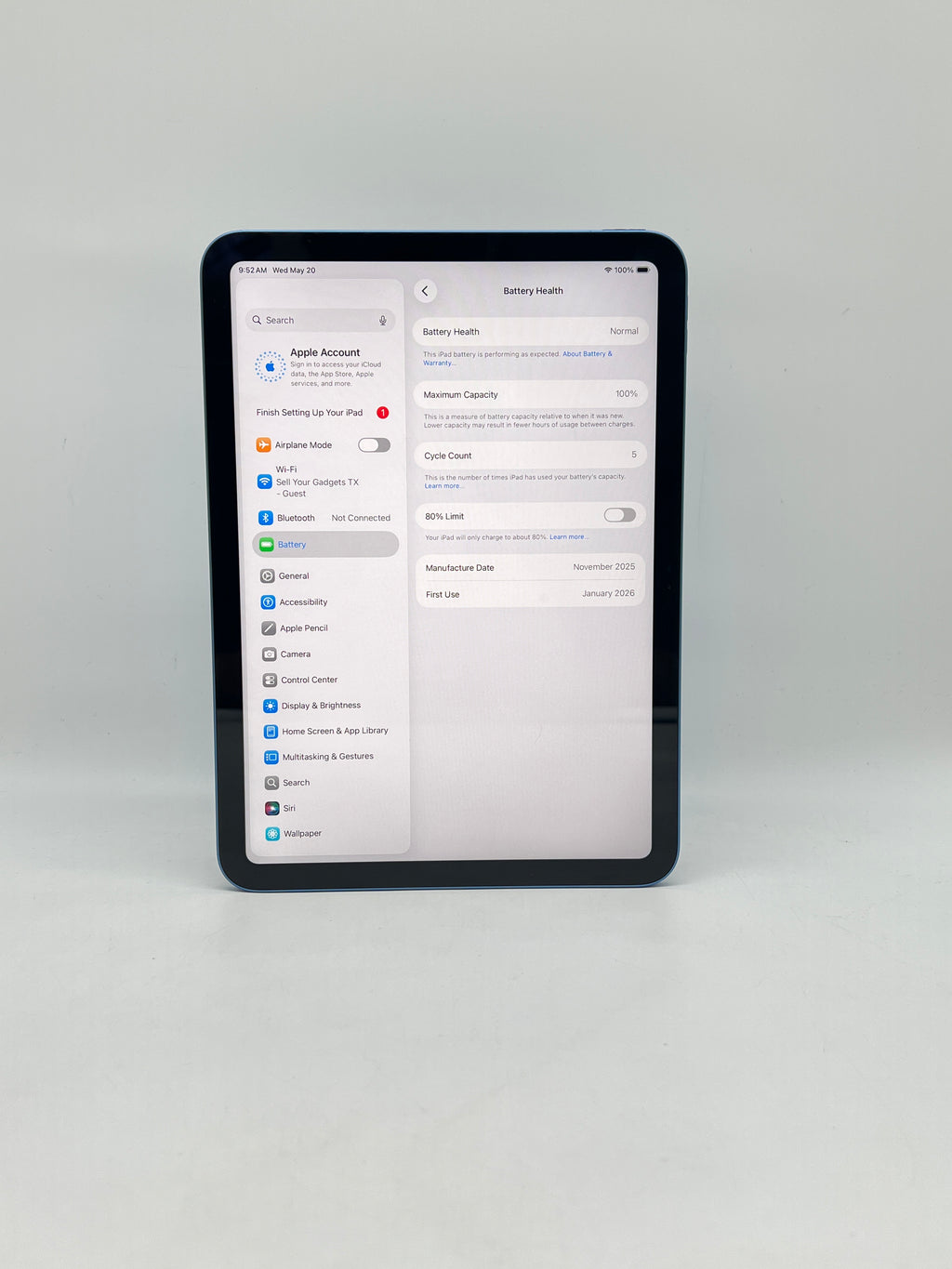 Apple iPad A16 11th Gen 128GB Wi-Fi Blue MD4A4LL/A - Used