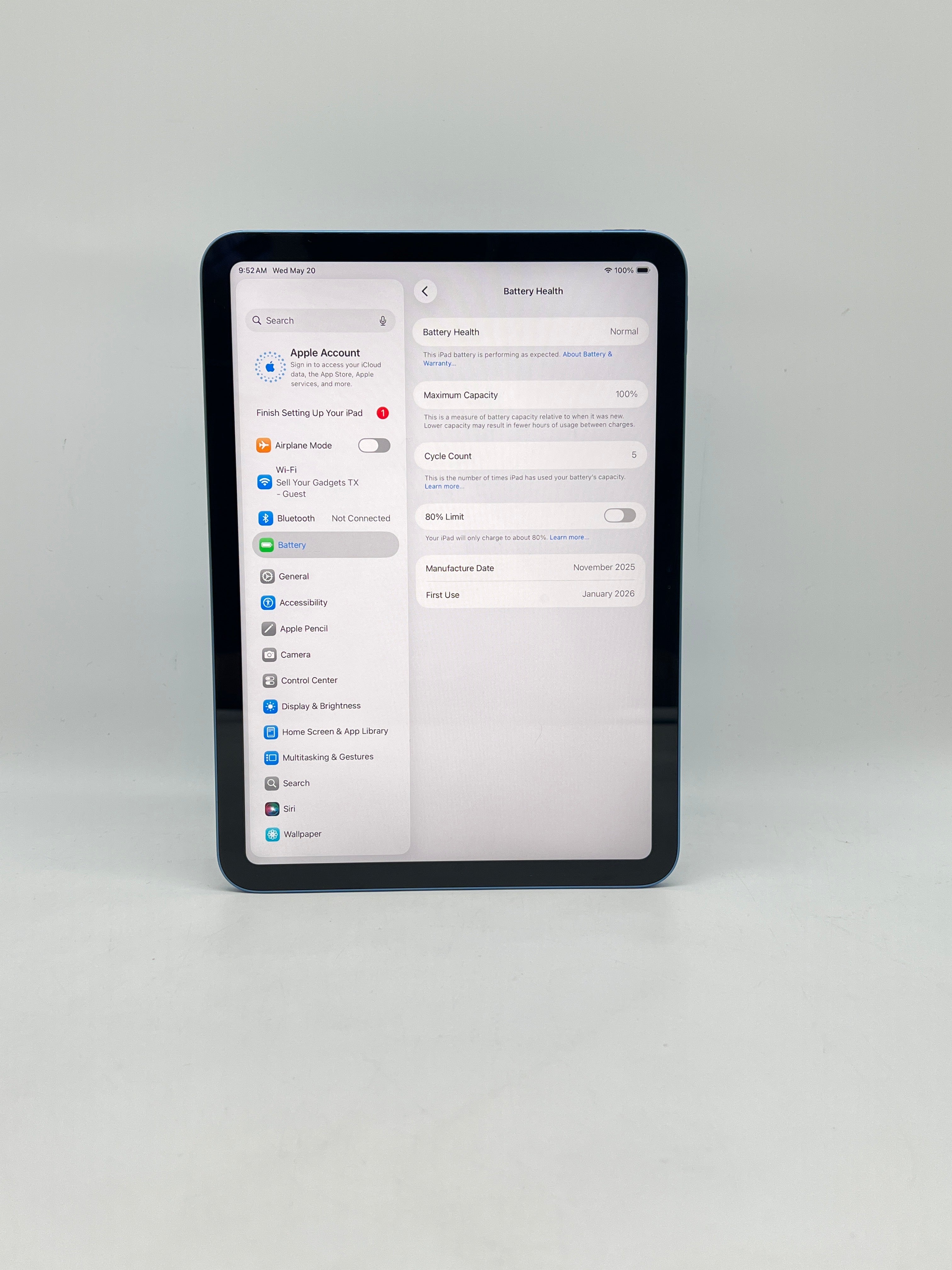 Apple iPad A16 11th Gen 128GB Wi-Fi Blue MD4A4LL/A - Used