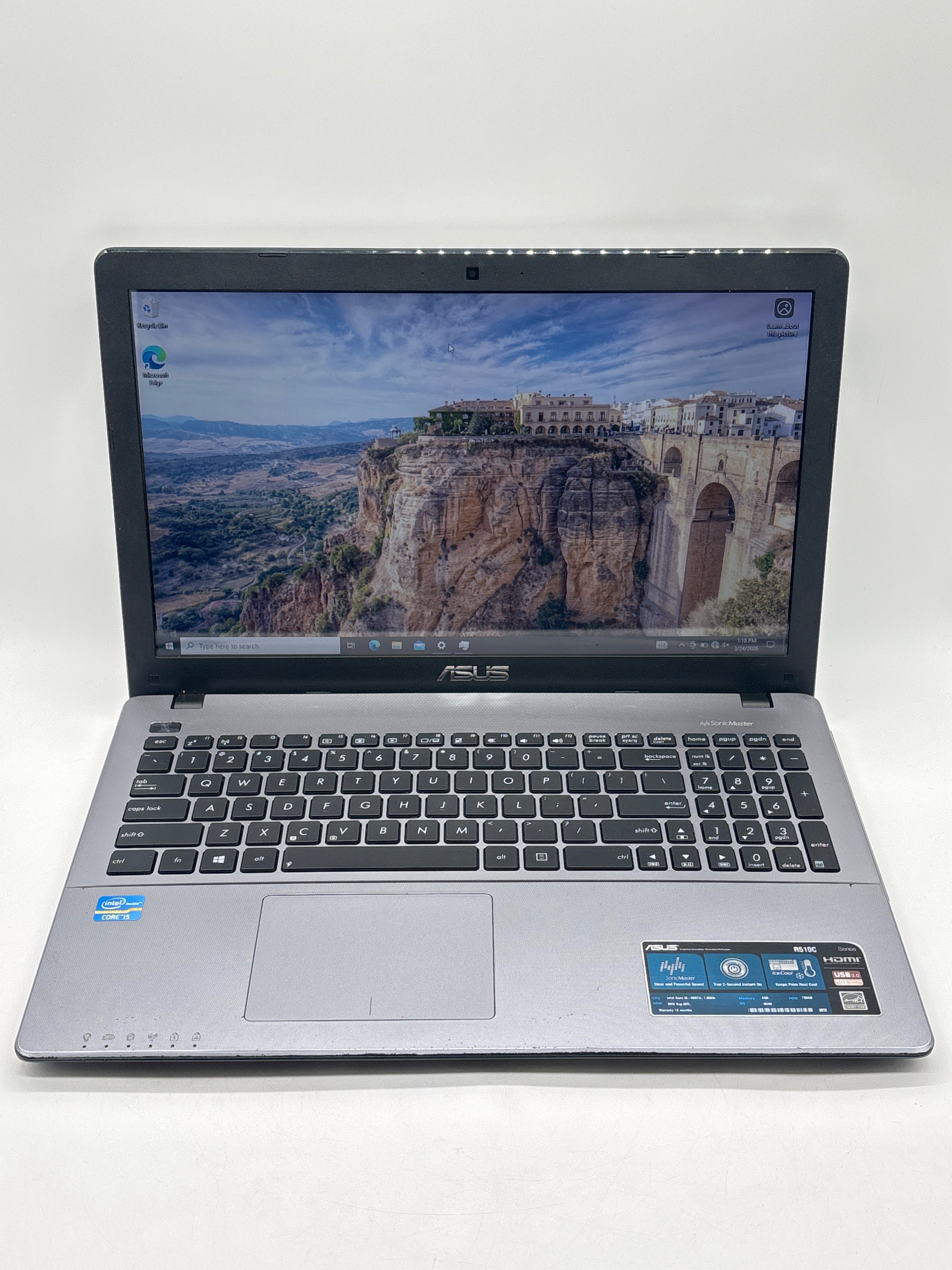 ASUS R510C i5-3337U 12GB RAM 700GB HDD - For Parts (Bad HDD)