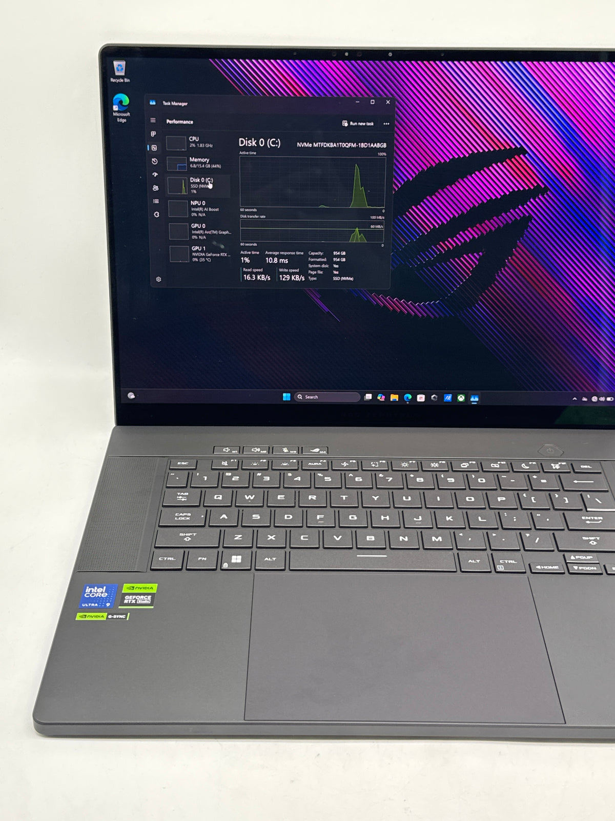 Asus ROG Zephyrus G16 GU605MI Ultra 9 185H 16GB 1TB RTX 4070 - Used