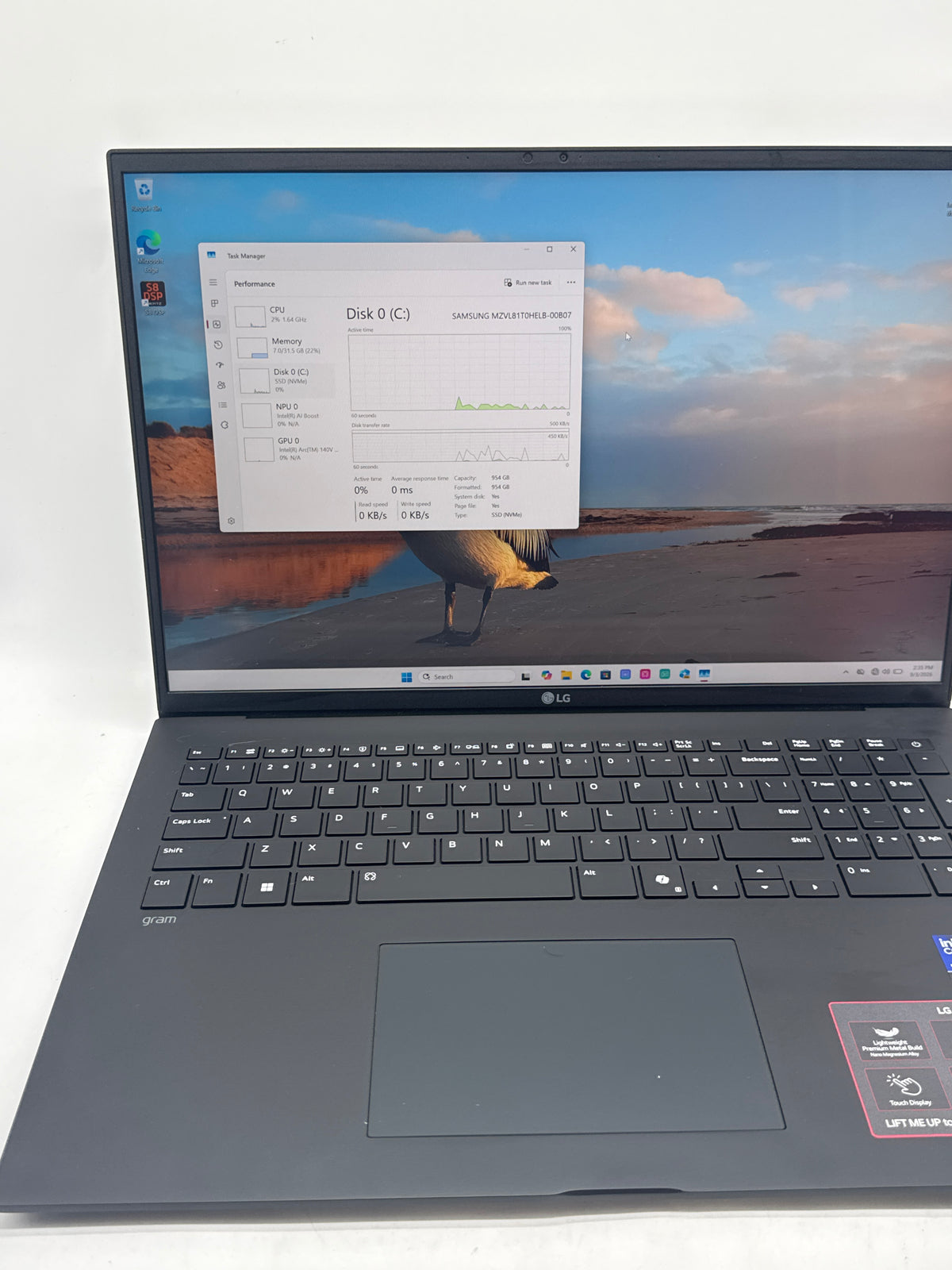 LG Gram 17Z90TL 17" Core Ultra 7 258V 32GB RAM 1TB SSD - Used