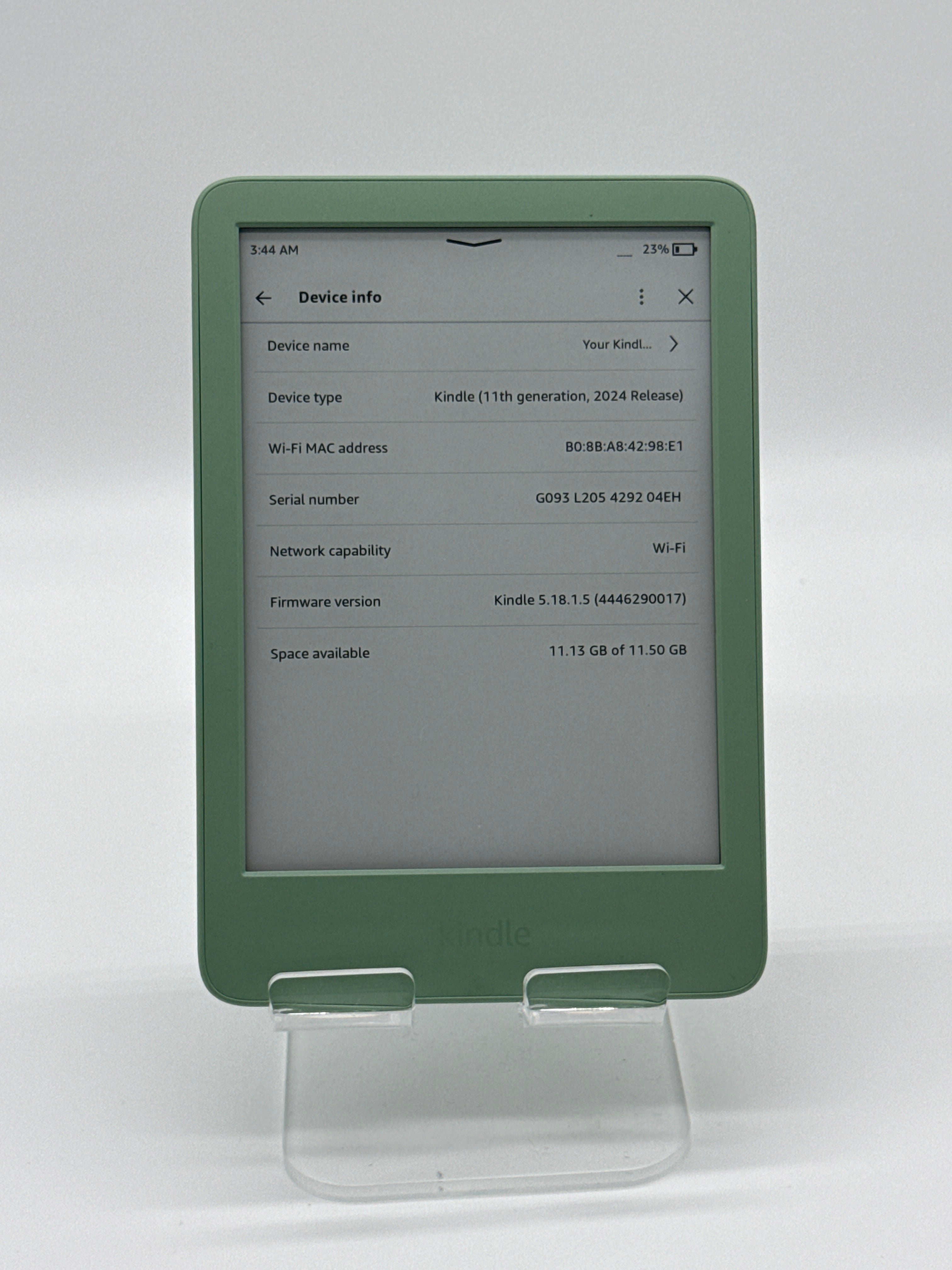 BUNDLE Amazon 6" Kindle 11th Gen 16GB 2024 Matcha + Kindle Case