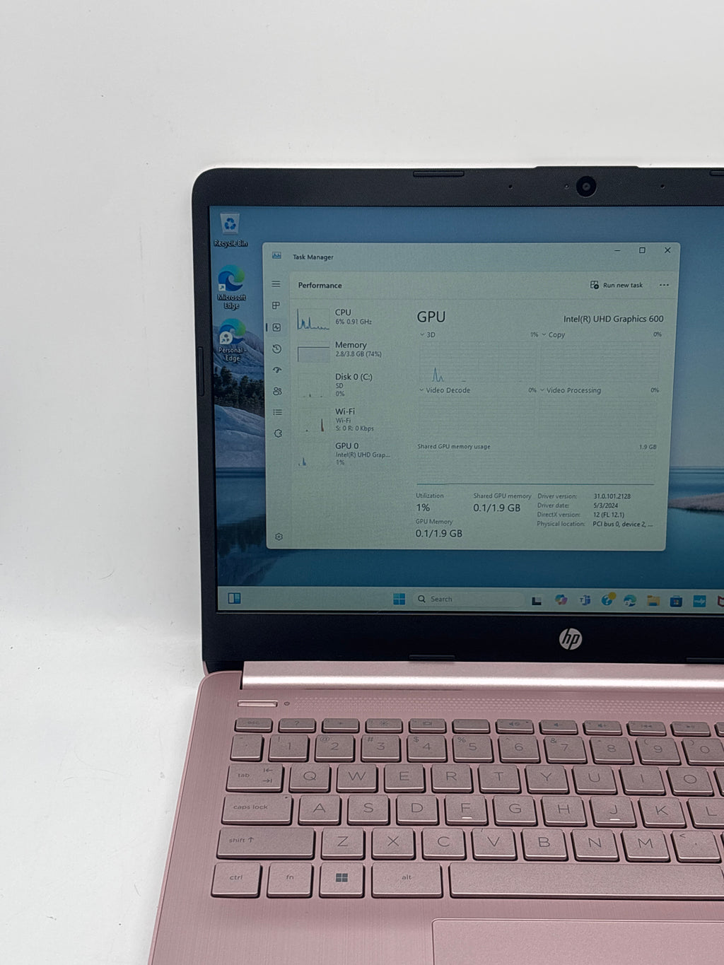 HP 14-cf2112wm 14" Intel N4120 4GB RAM 64GB SD Pink - Used