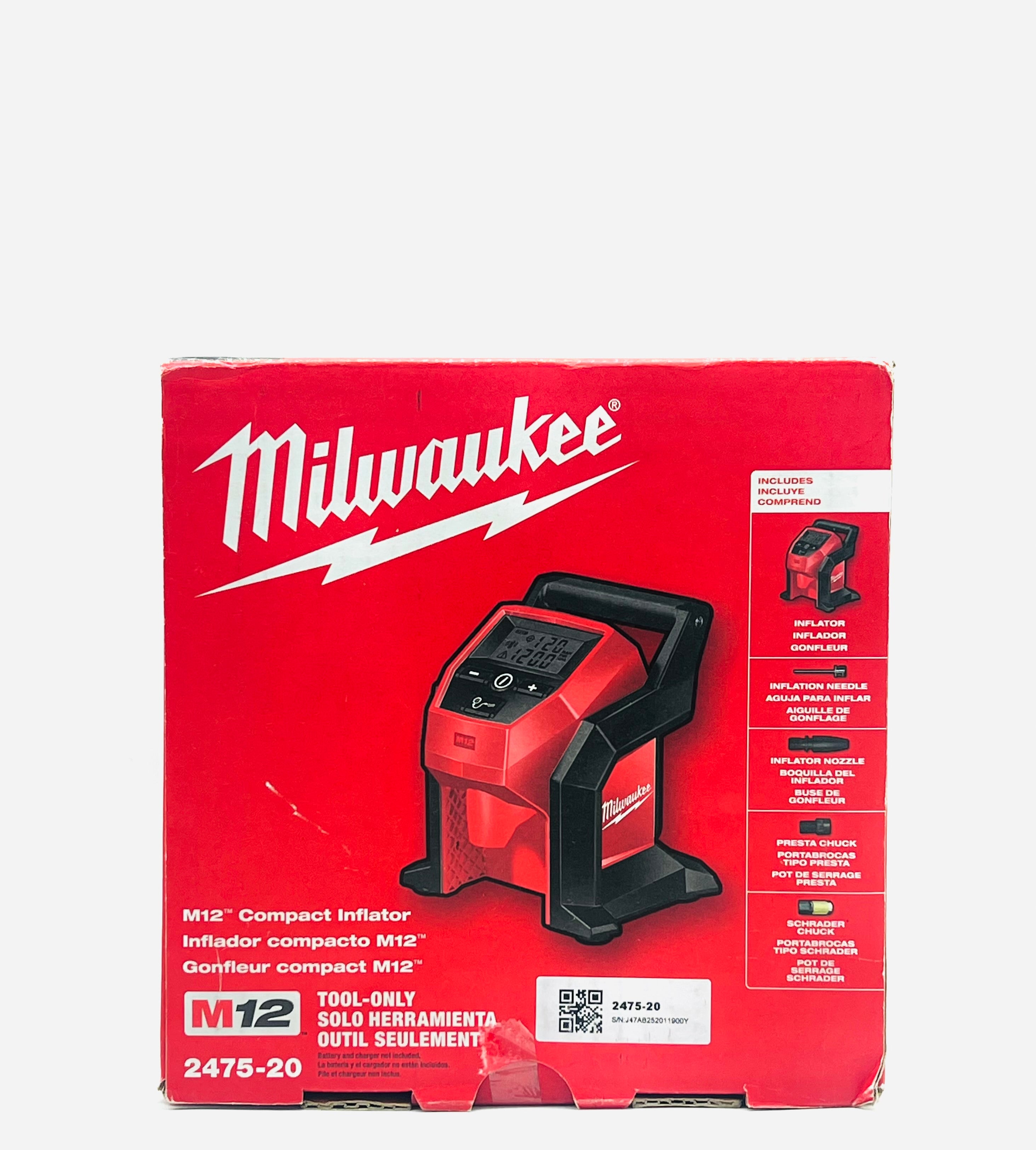 Milwaukee 2475-20 Portable Tire Inflator - New Open Box