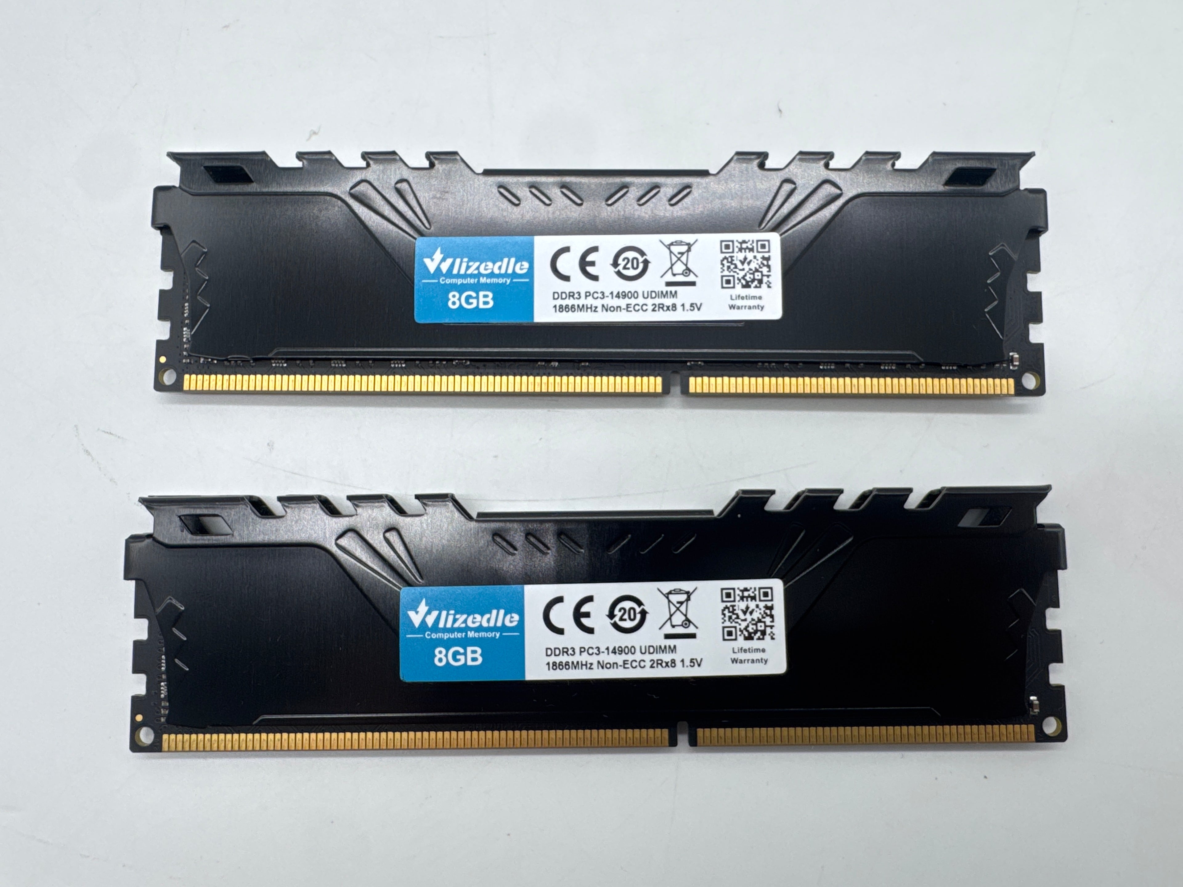Wlizedle 16GB DDR3 (2x8) 1866MHz PC3-14900 UDIMM Non-ECC 2Rx8 1.5V RAM - Used