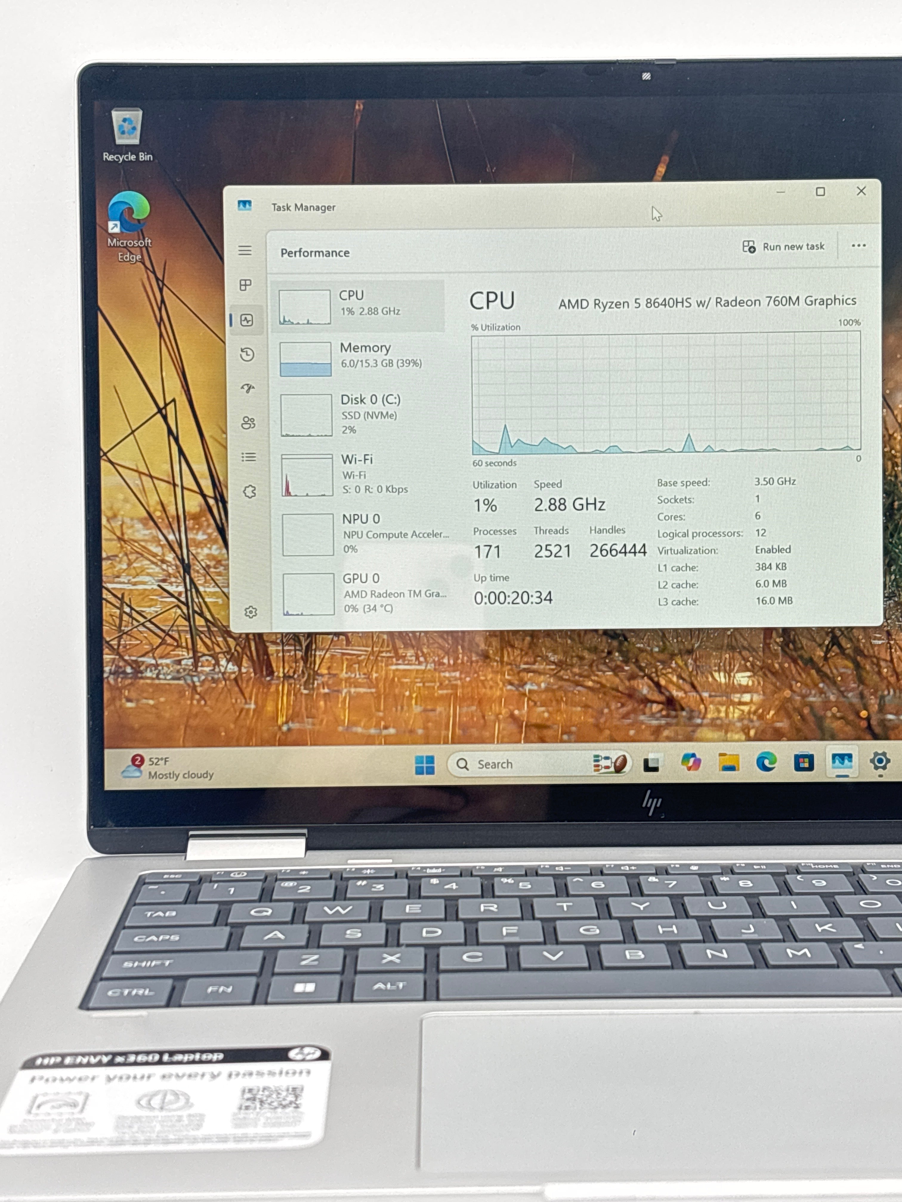 HP ENVY X360 14-fa0013dx AMD Ryzen 5 16GB RAM 512GB SSD