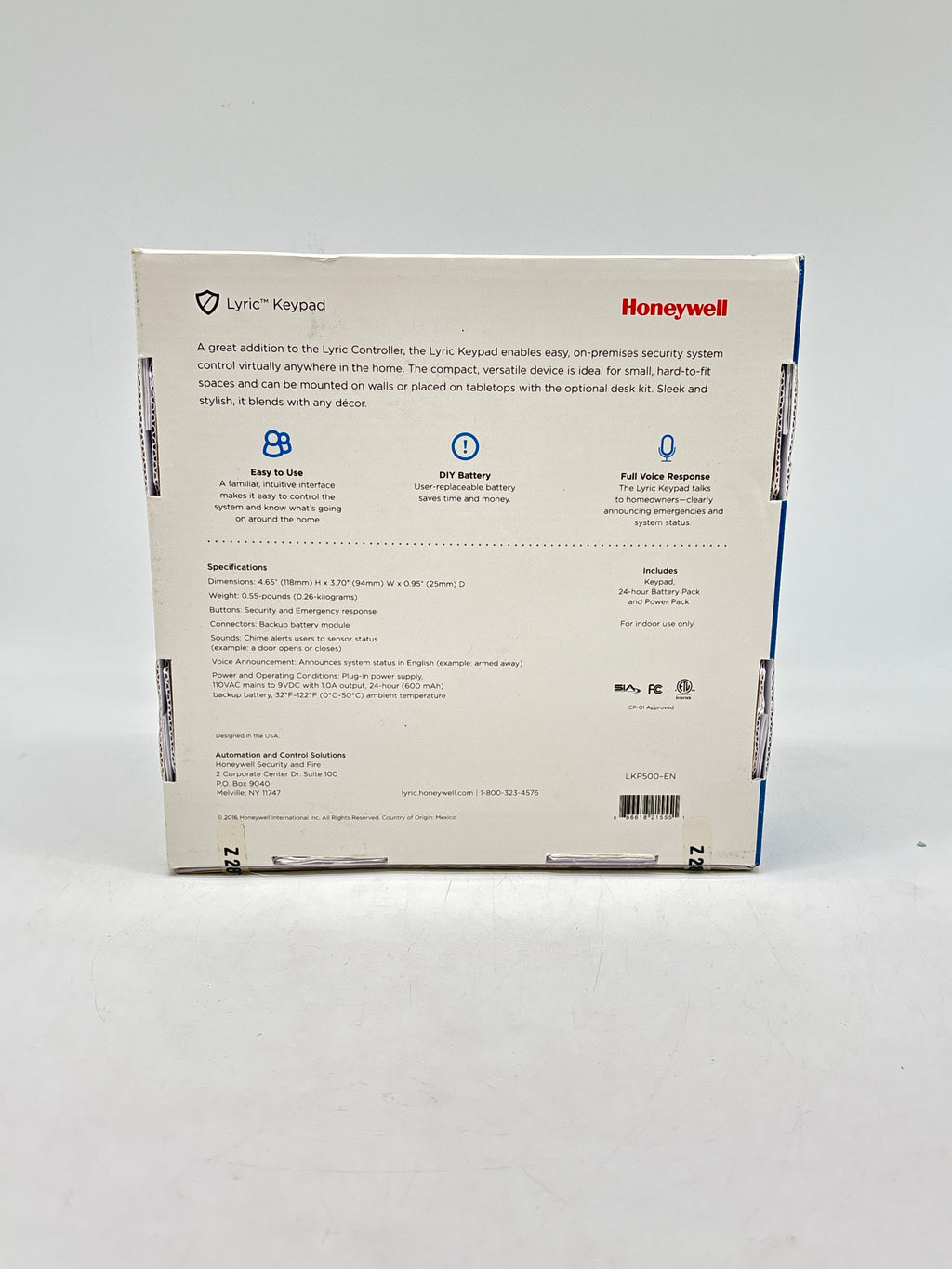 Honeywell Lyric Keypad LKP500-EN Wireless Secondary Keypad SiX 2.4GHz - New