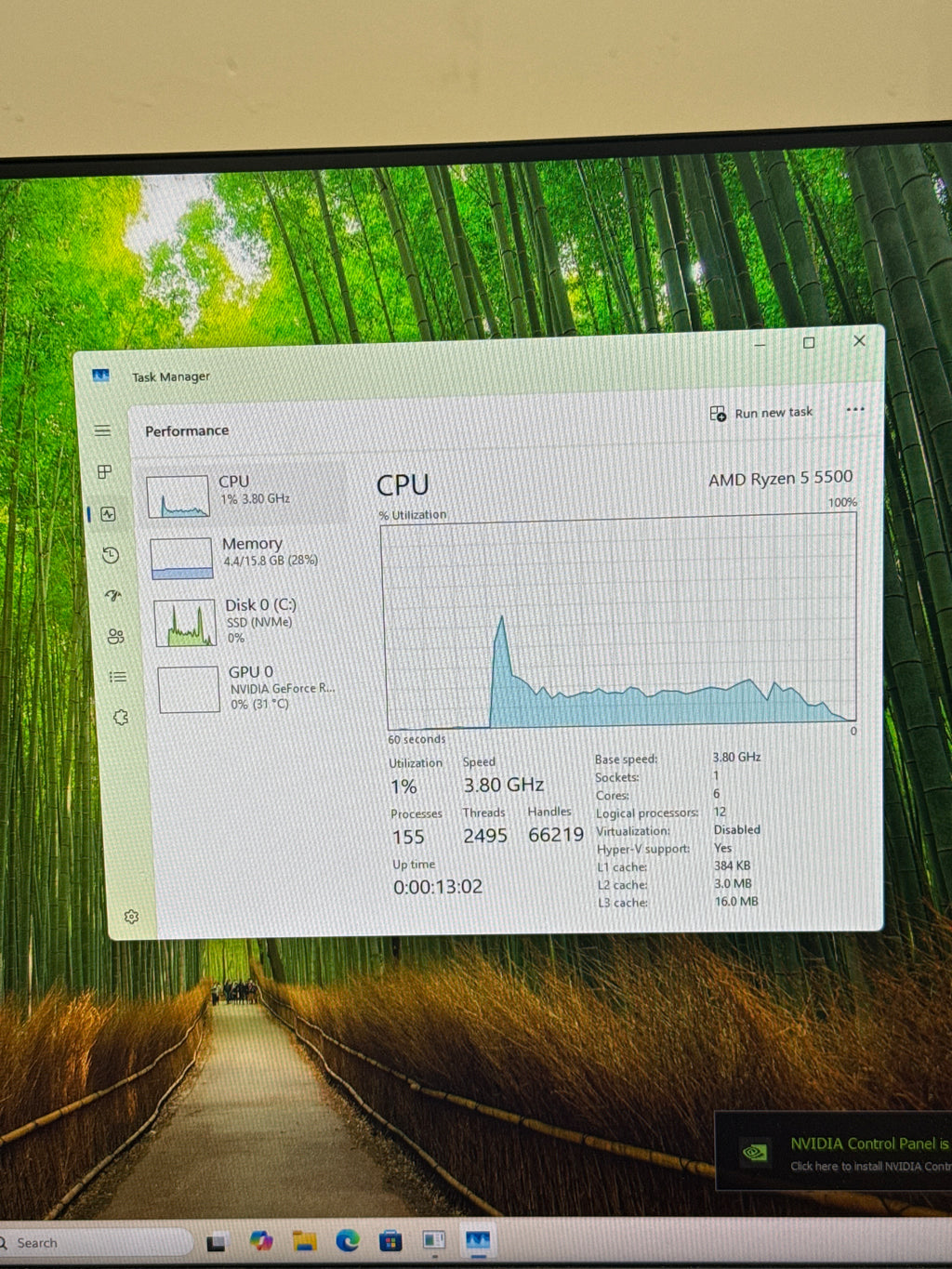 PC Ryzen 5 5500 16GB RAM 1TB SSD RTX 3060 - Minor Glass Crack