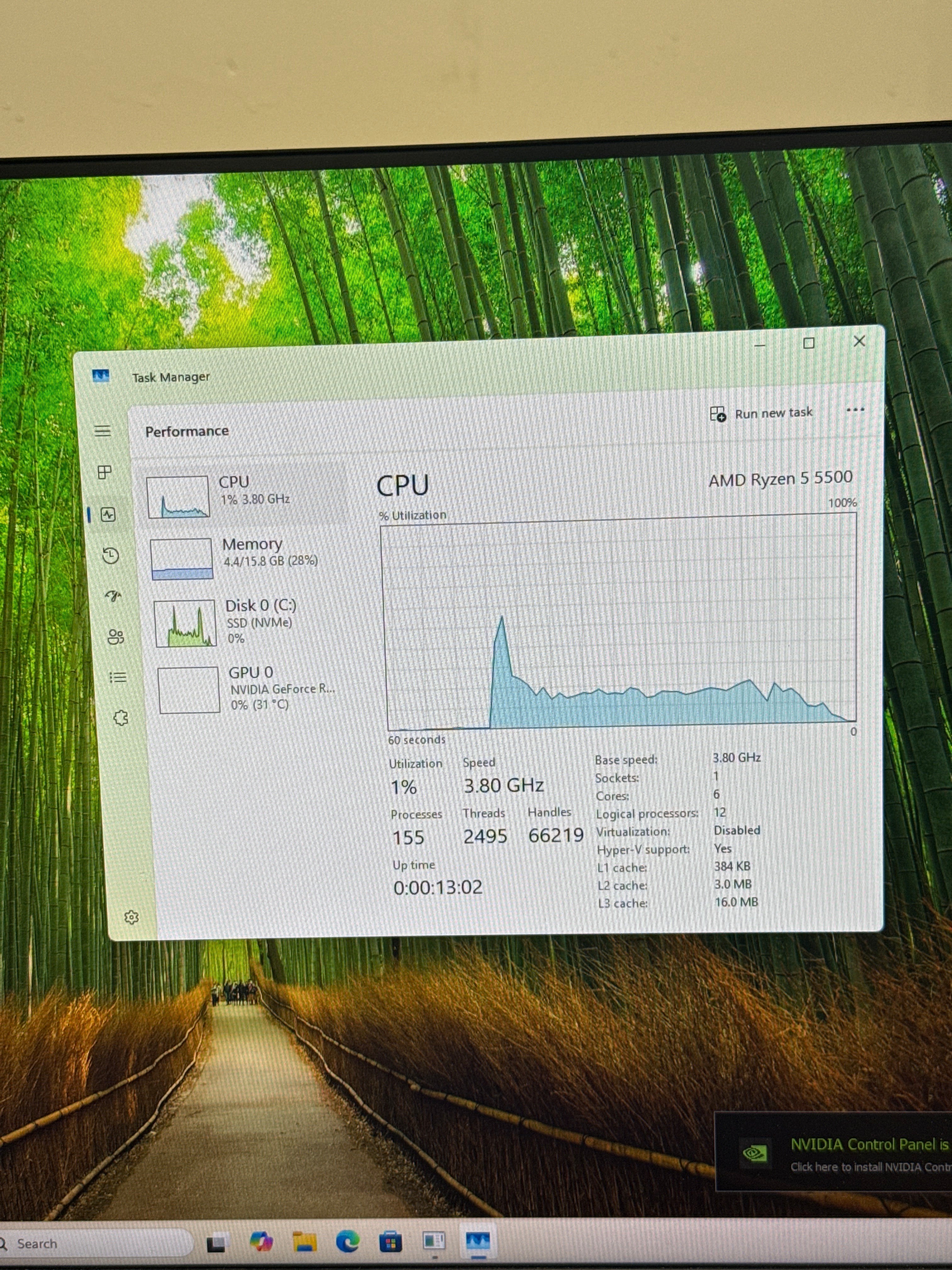 PC Ryzen 5 5500 16GB RAM 1TB SSD RTX 3060 - Minor Glass Crack