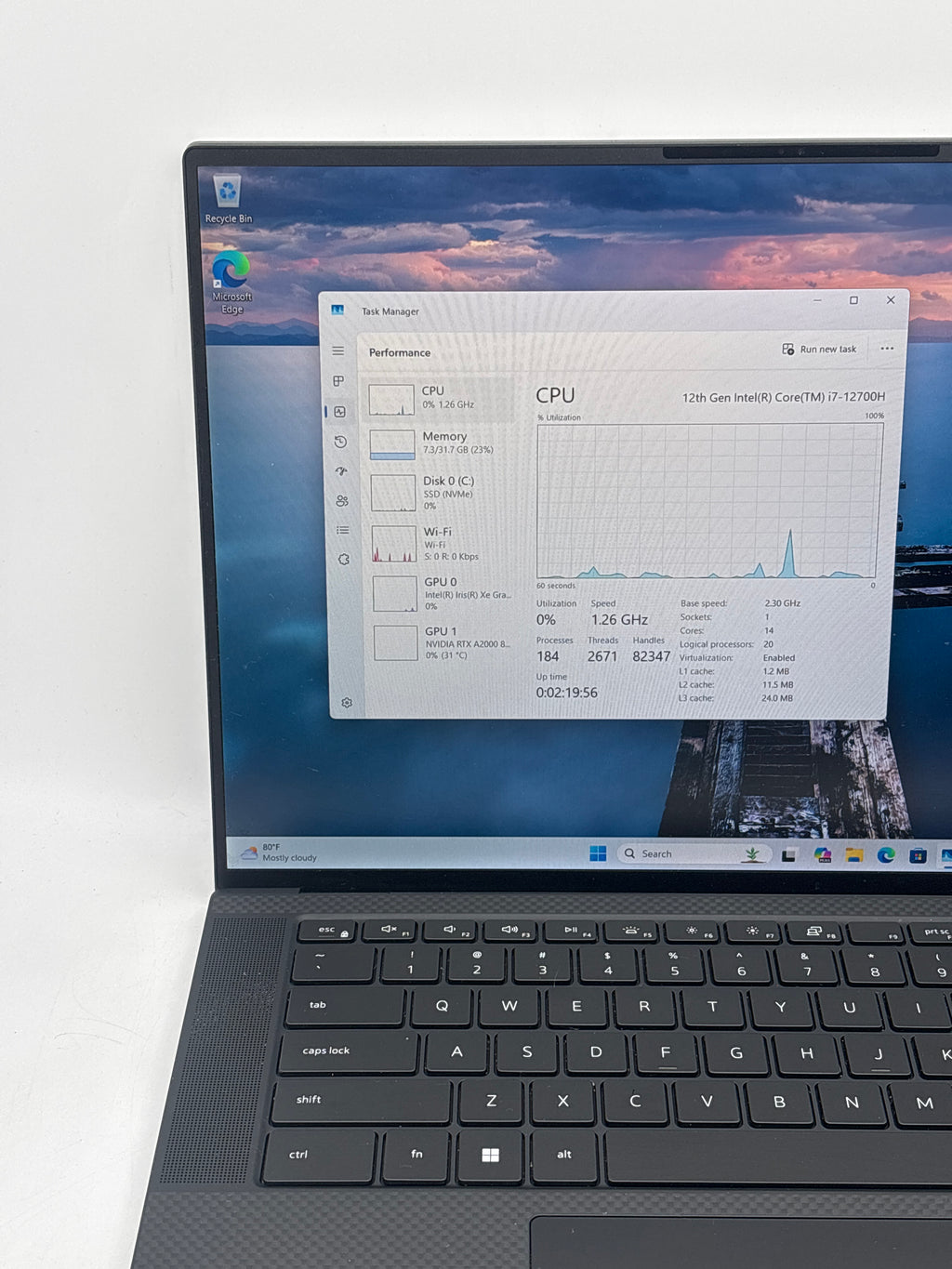 Dell Precision 5570 i7-12700H 32GB RAM 512GB SSD RTX A2000 - Remotely Managed