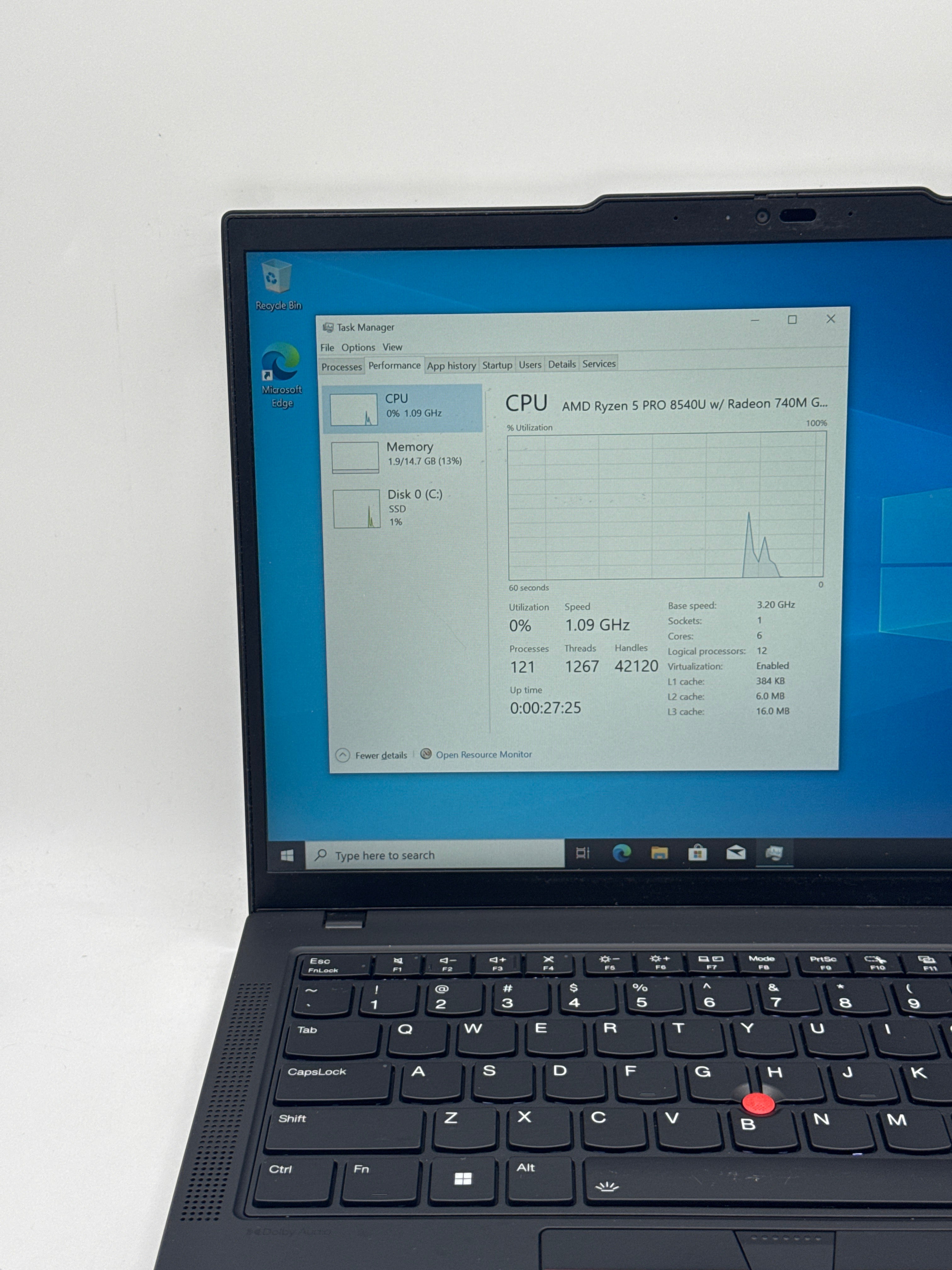 Lenovo ThinkPad T14 Gen 5 Ryzen 5 PRO 8540U 16GB RAM 256GB SSD - For Parts (Read)
