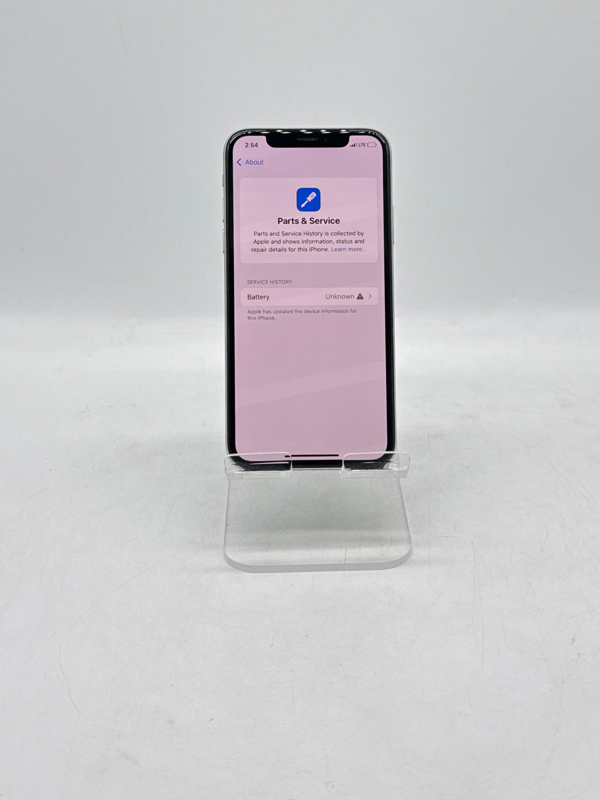Apple iPhone XS A1920 64GB Silver Unlocked Replaced Battery - For Parts