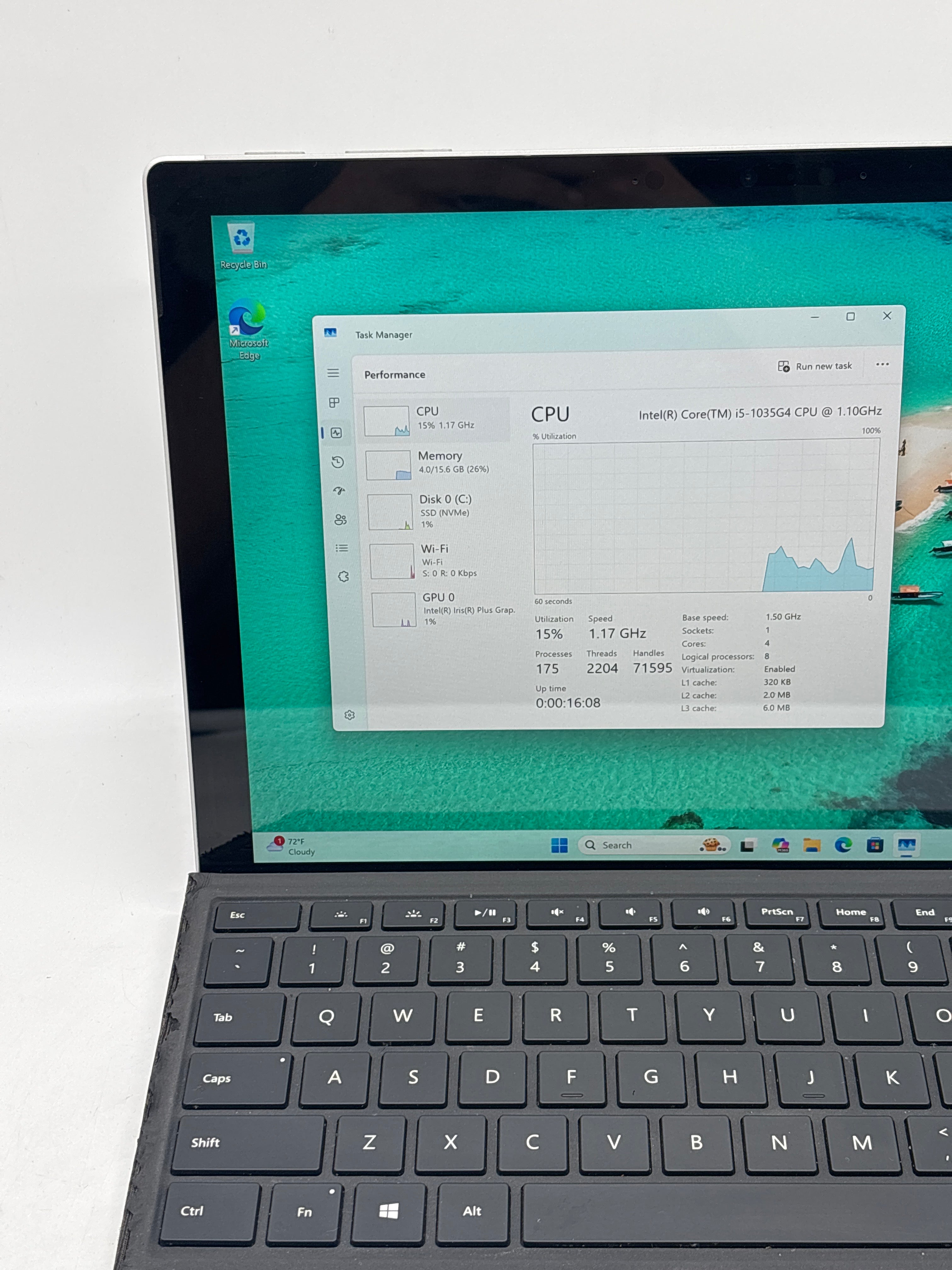 Microsoft Surface Pro 7 1866 i5-1035G4 16GB RAM 256GB SSD