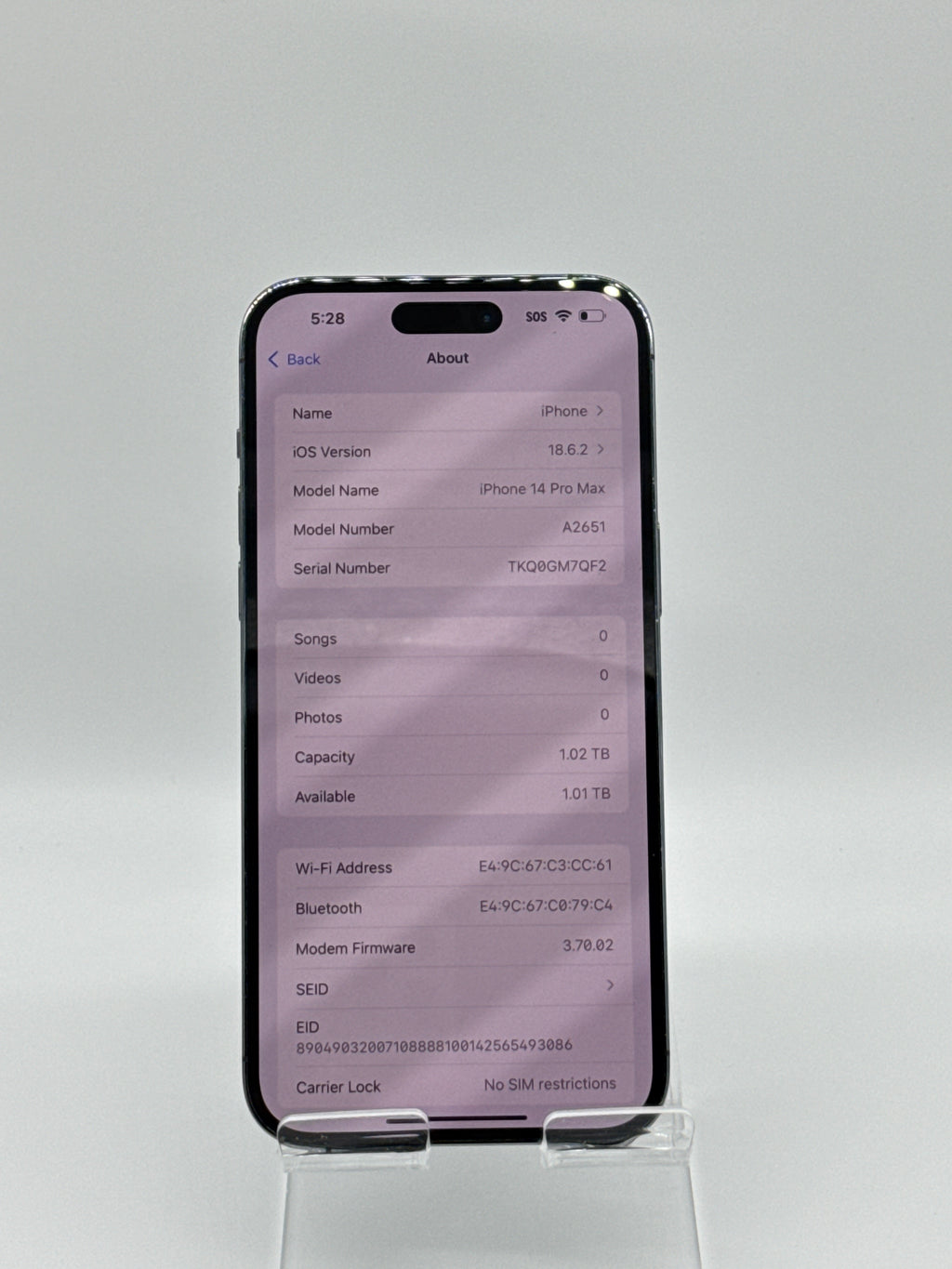 Apple iPhone 14 Pro Max 1 TB Storage A2651 Purple Unlocked