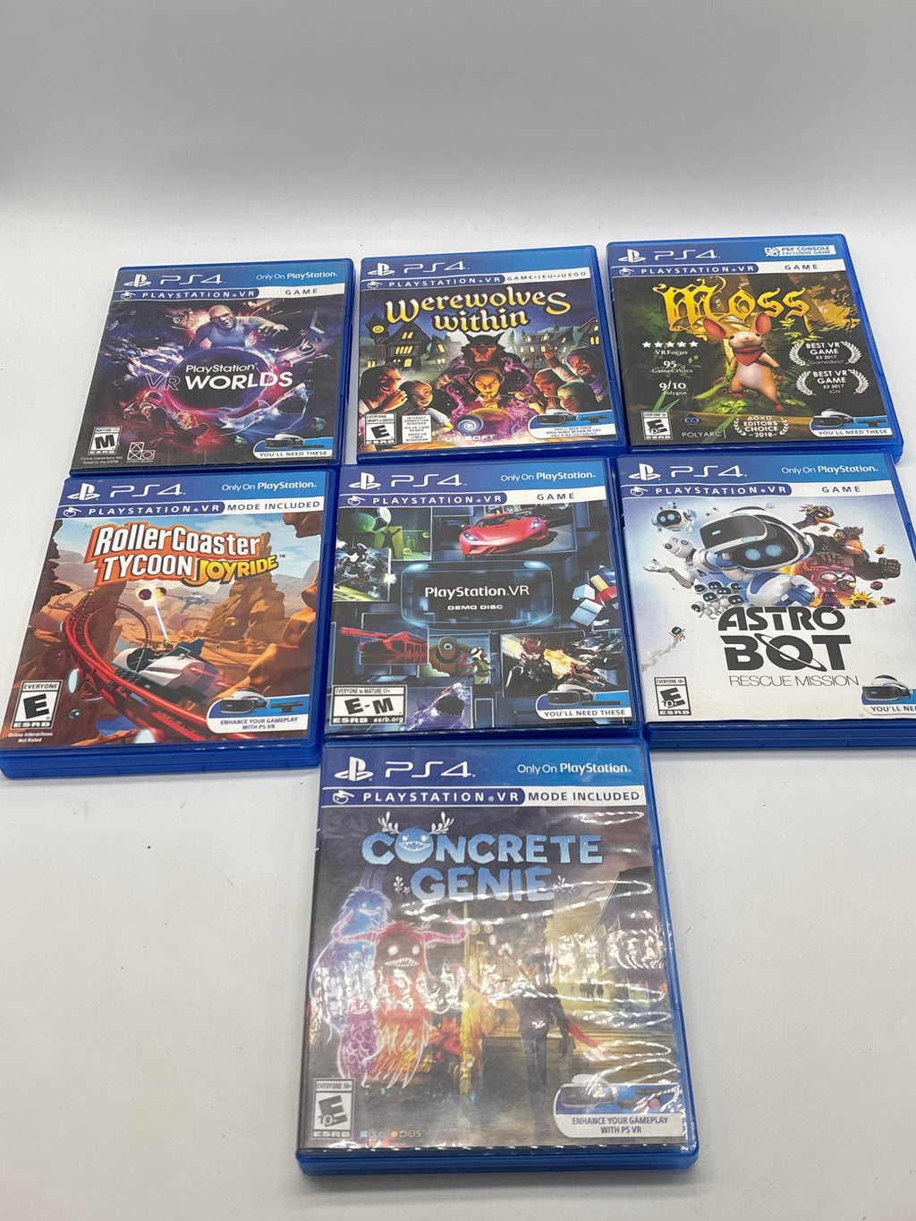 Playstation 4 Lot of 7 Games VR Mode - Used