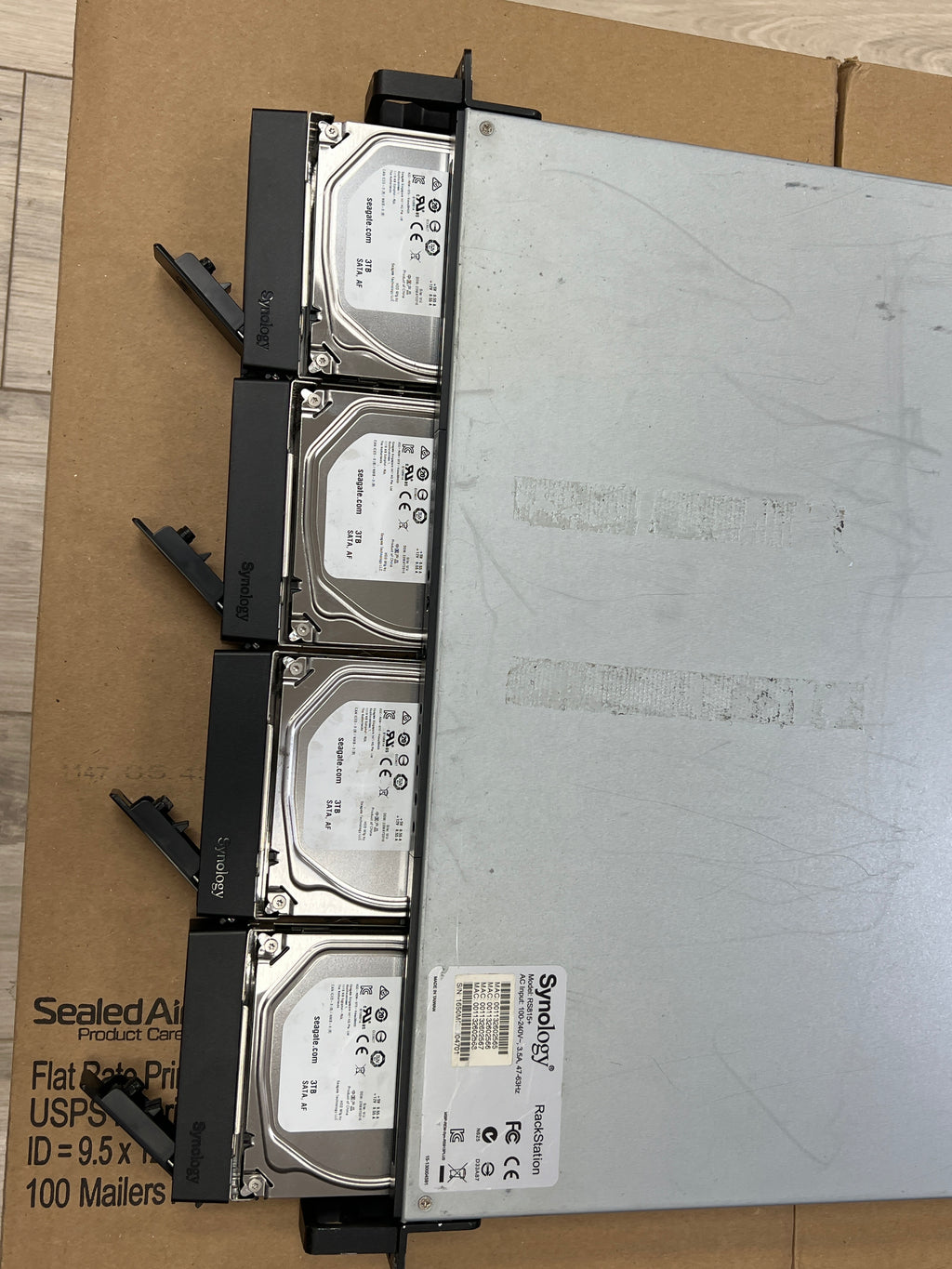 Synology RS815+ 4-Bay Rackmount NAS 12TB External Drive Silver