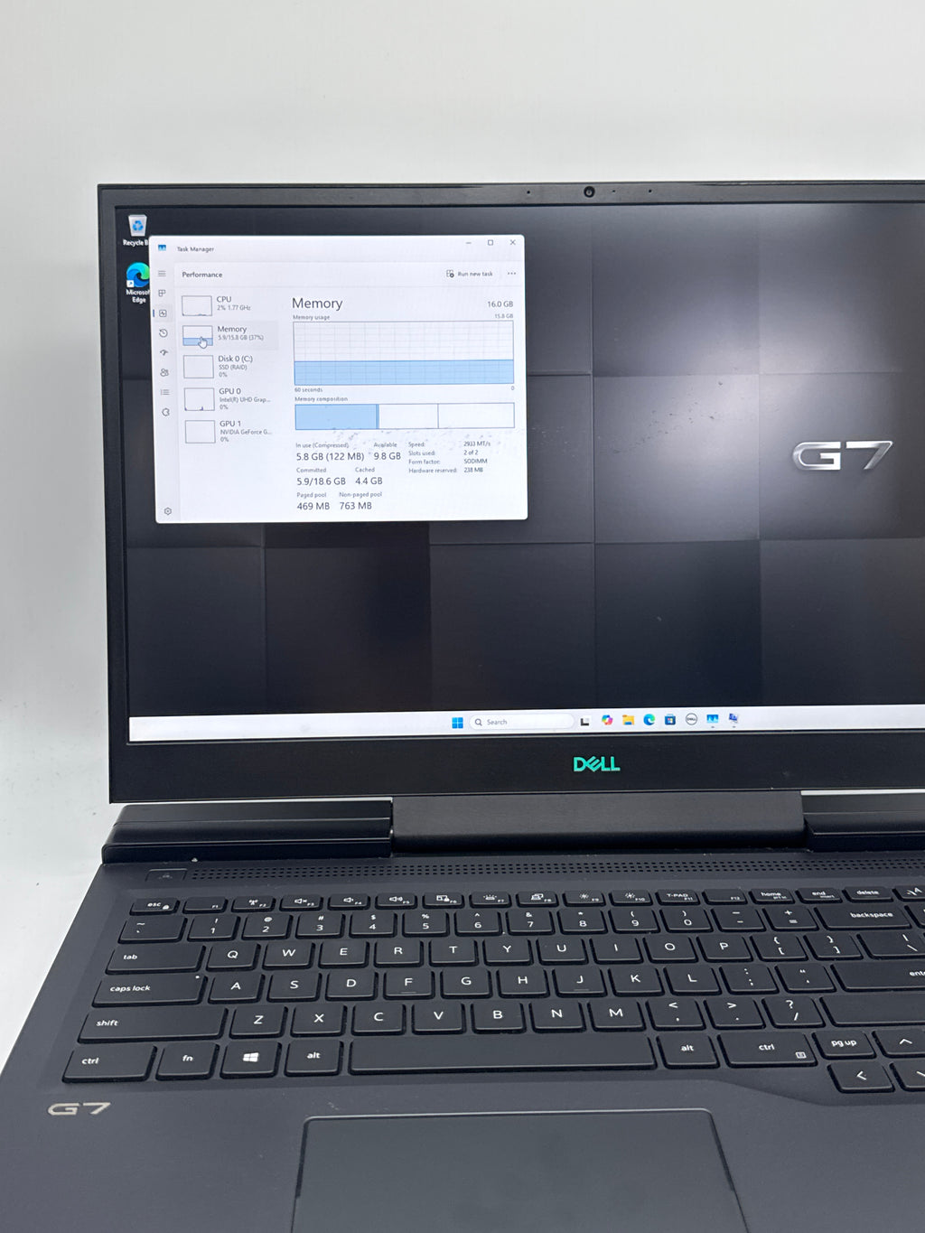 Dell G7 7700 i7-10750H 16GB RAM 512GB SSD GTX 1660 Ti - Bad Battery