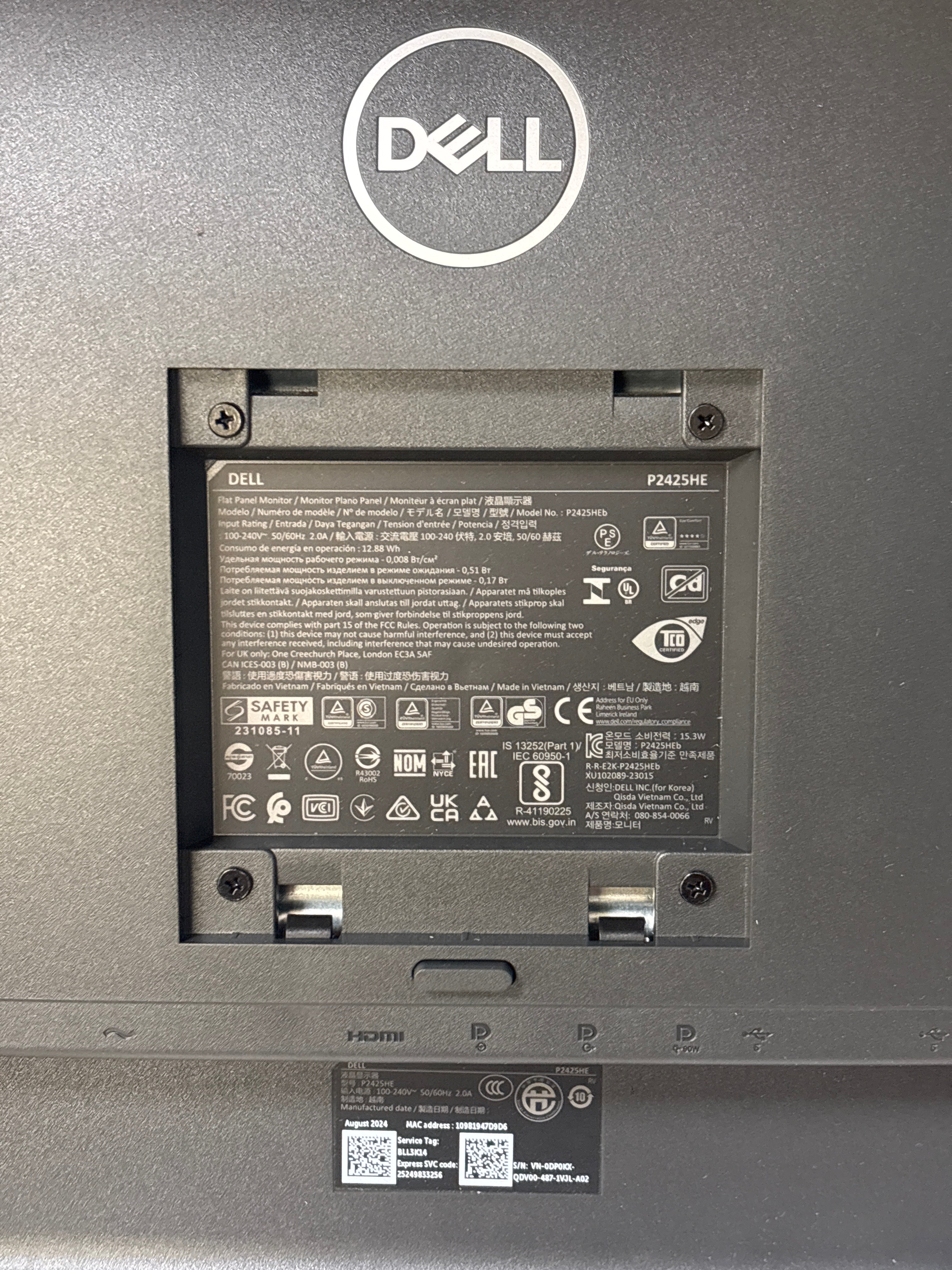 Dell P2425HE 24" IPS LCD Monitor - New