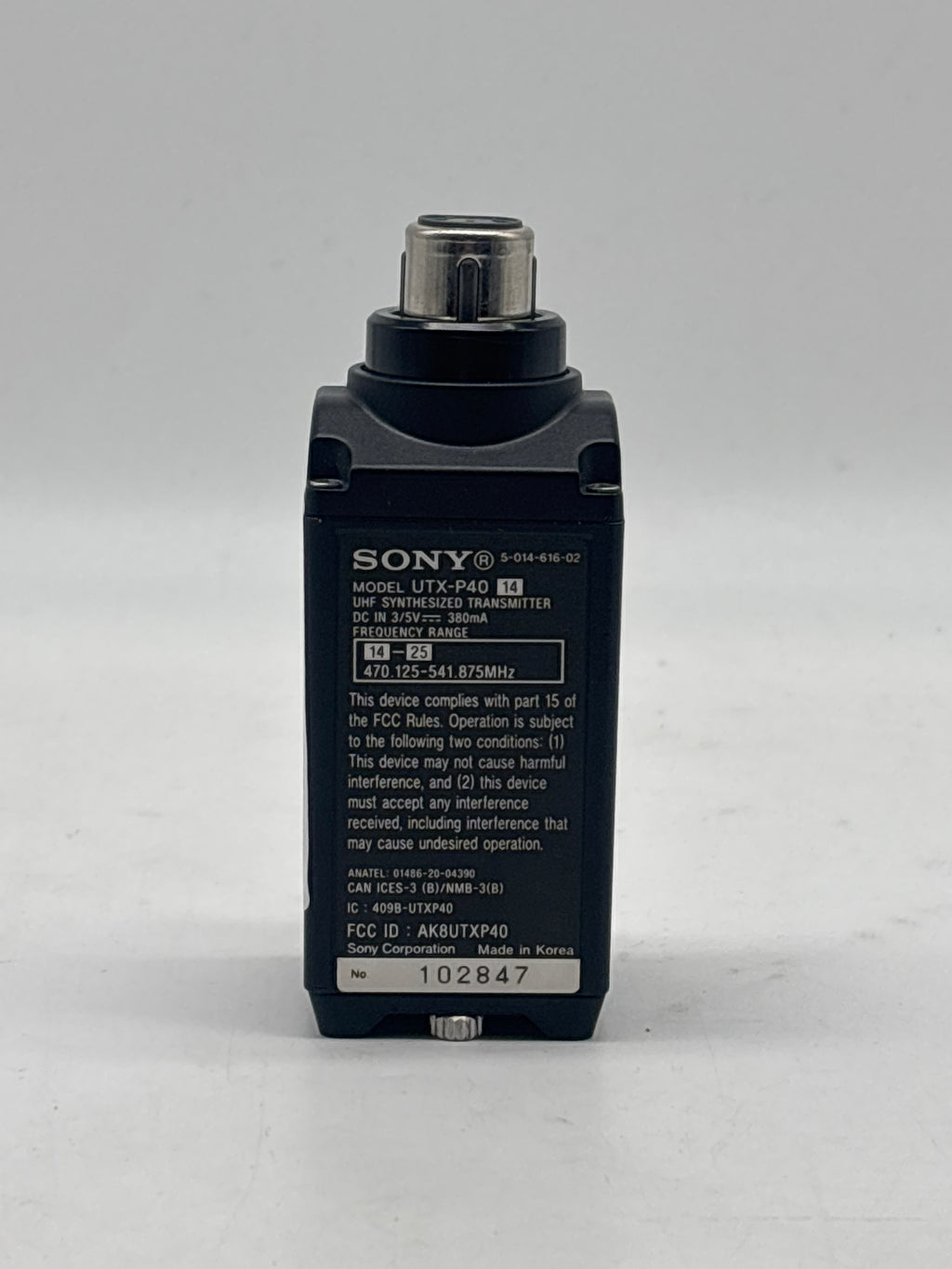 Sony UWP-D UTX-P40 XLR plug-on transmitter