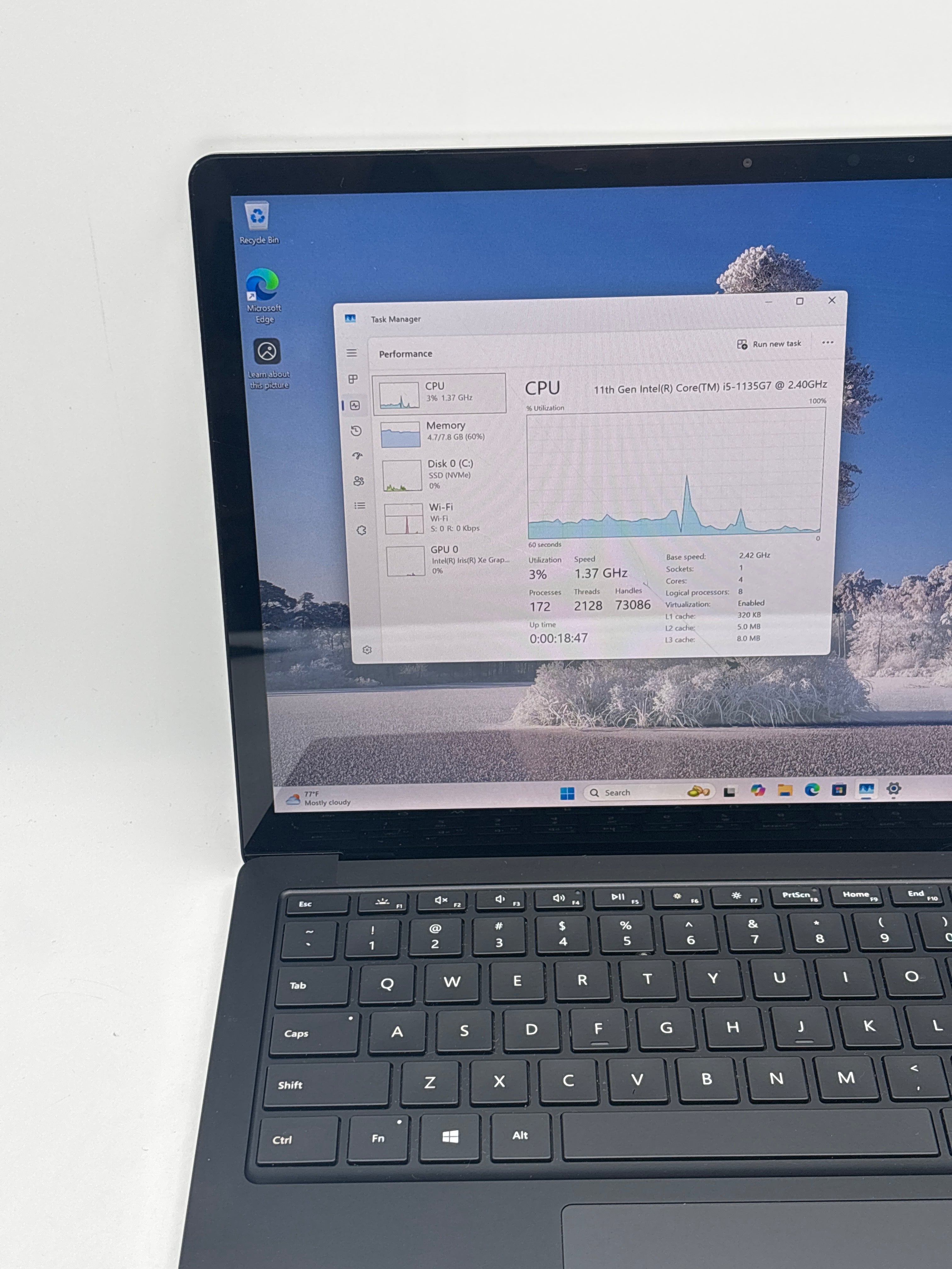 Microsoft Surface Laptop 4 i5-1135G7 8GB RAM 512GB SSD - For Parts (Cracked Screen)