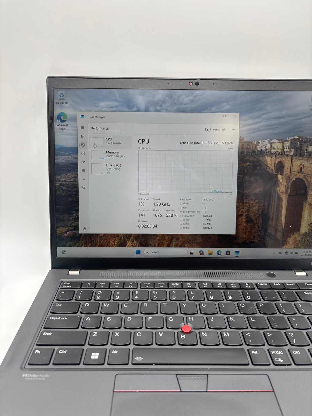 Lenovo ThinkPad T14 Gen 3 i7-1260P 16GB RAM 512GB SSD - Remotely Managed