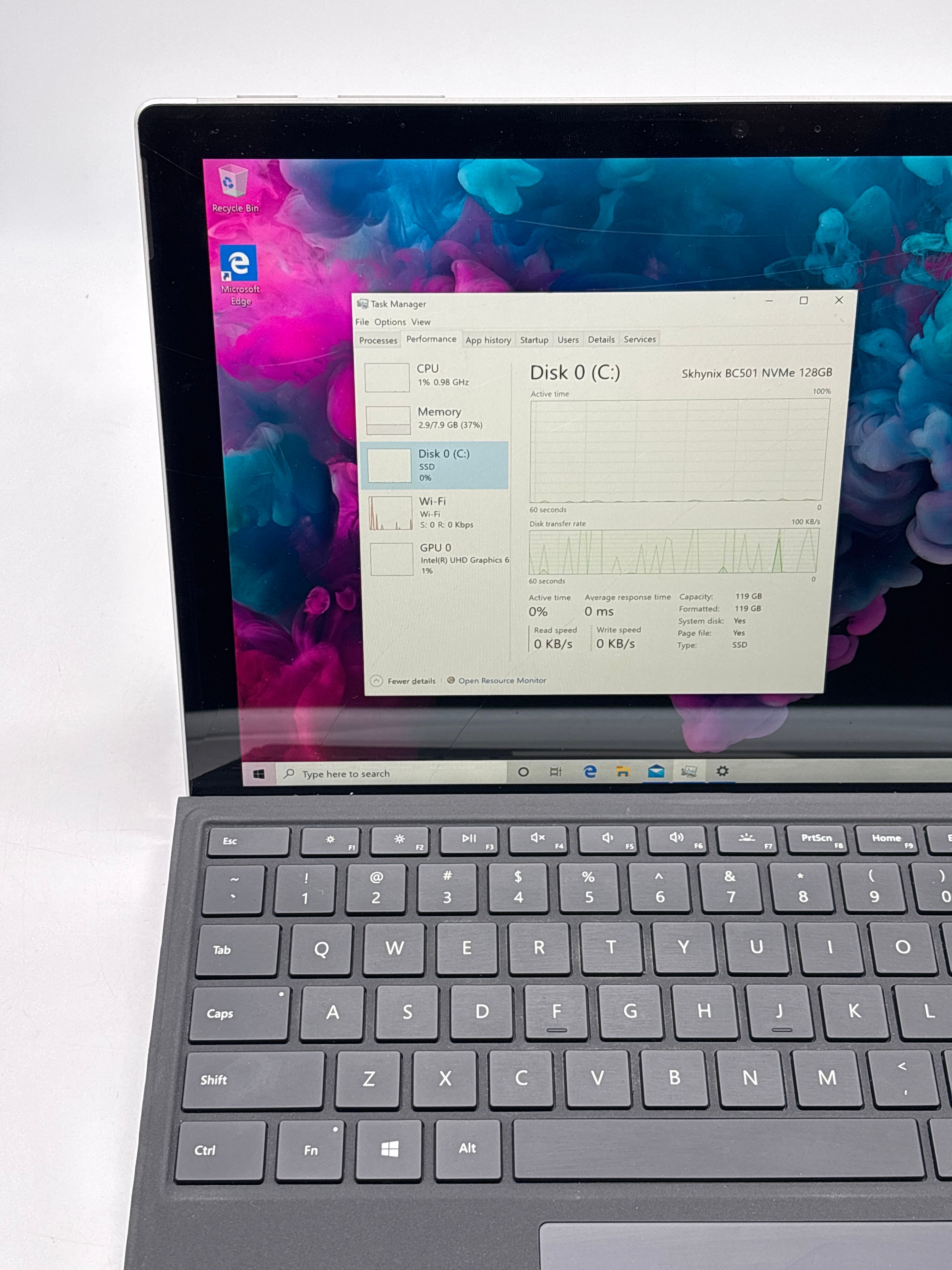 Microsoft Surface Pro 6 i5-8250U 8GB RAM 128GB SSD - For Parts (Cracked Screen)