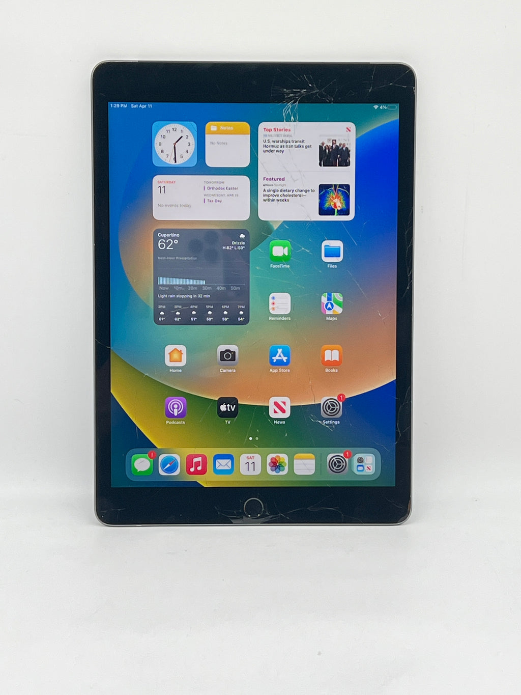Apple iPad (9th Gen) A2603 64GB Wi‑Fi + 4G - Cracked Screen