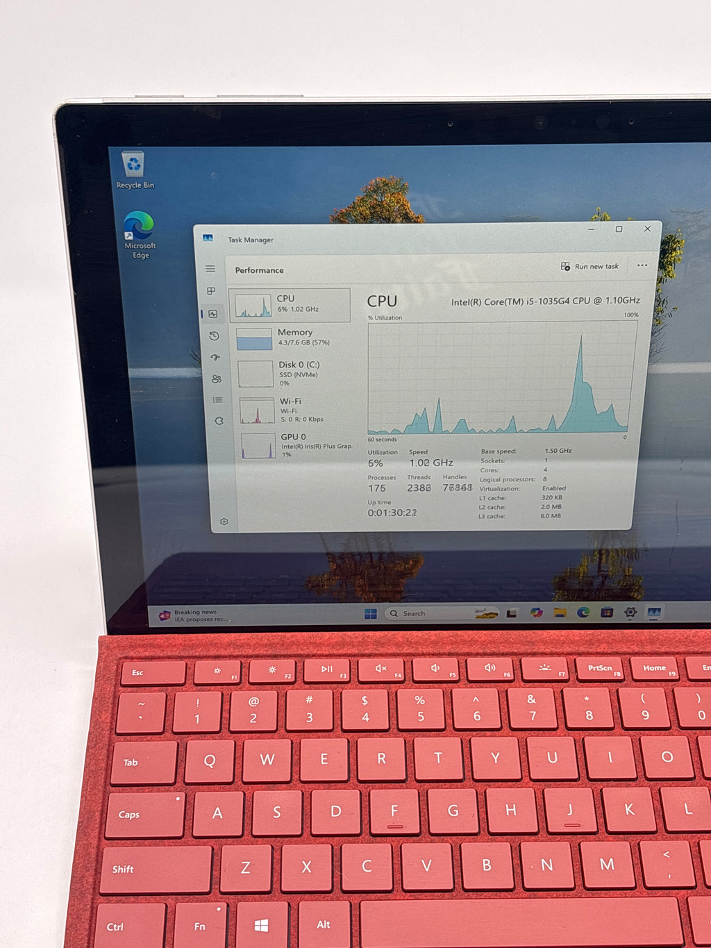 Microsoft Surface Pro 7 1866 i5-1035g4 8GB RAM 128GB SSD