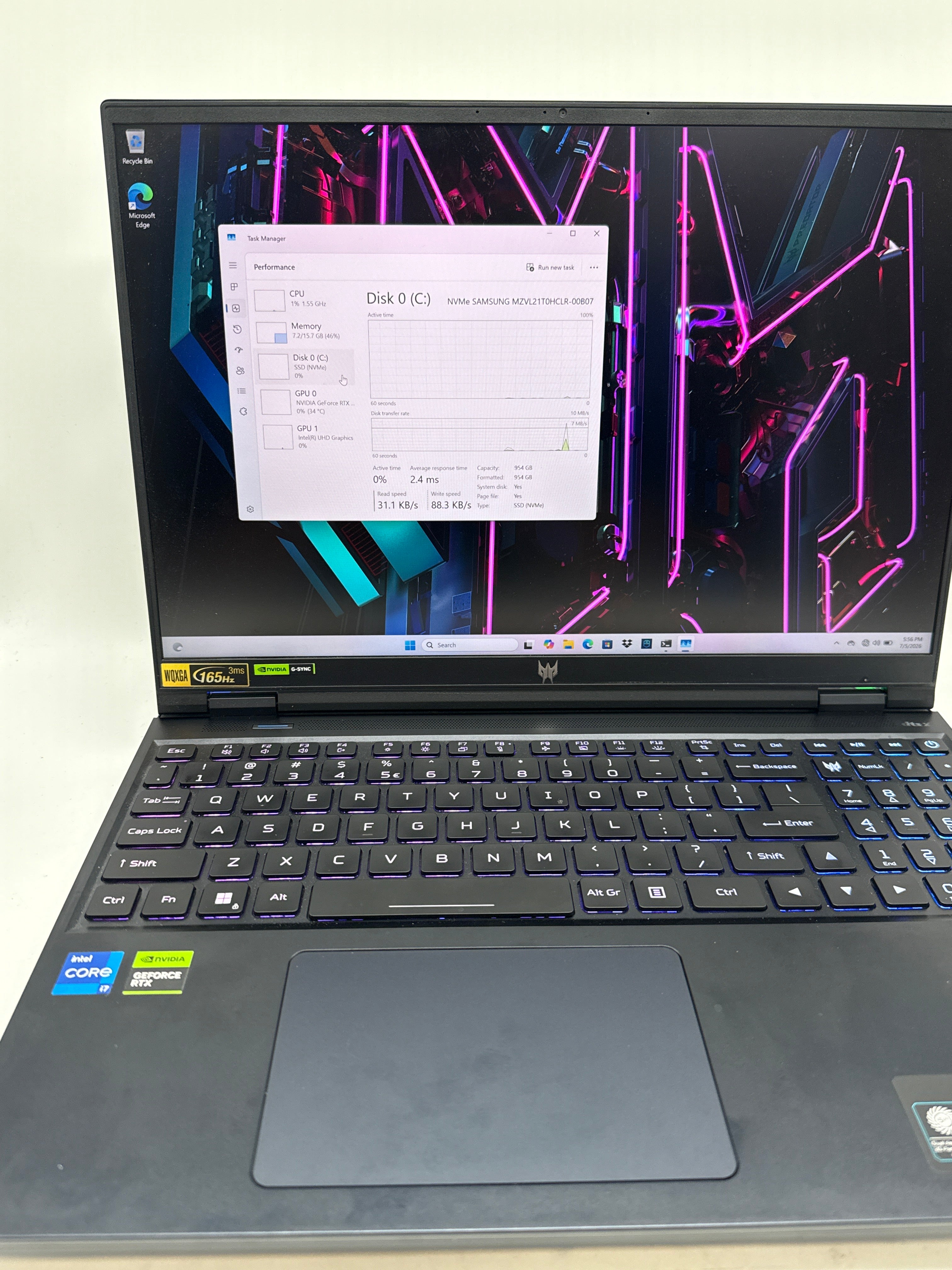 Acer Predator Helios 16 PH16-71 16" i7-13700HX 16GB RAM 1TB SSD GeForce RTX 4060 - Used