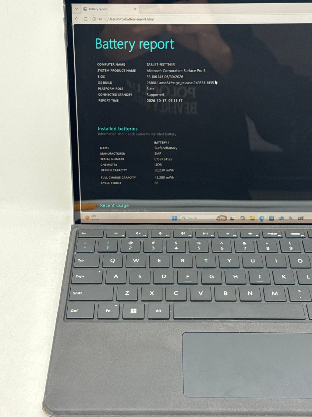 Microsoft Surface Pro 8 1983 Core i5 1135G7 8GB RAM 256GB SSD 13in Black - Used