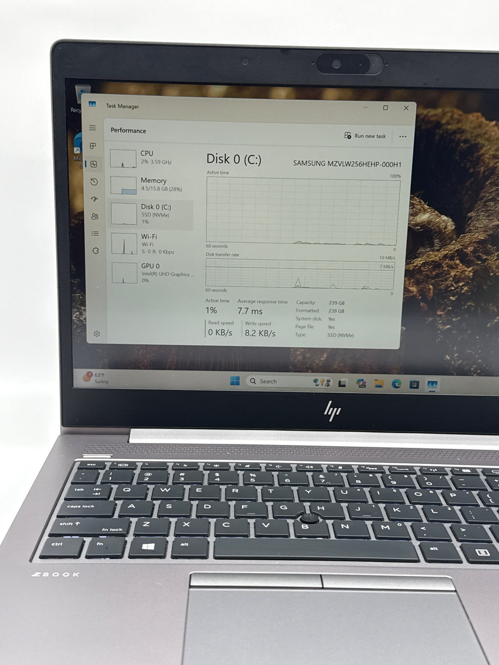 HP ZBook 14u G5 Intel i5-8350U 16GB RAM 256GB SSD